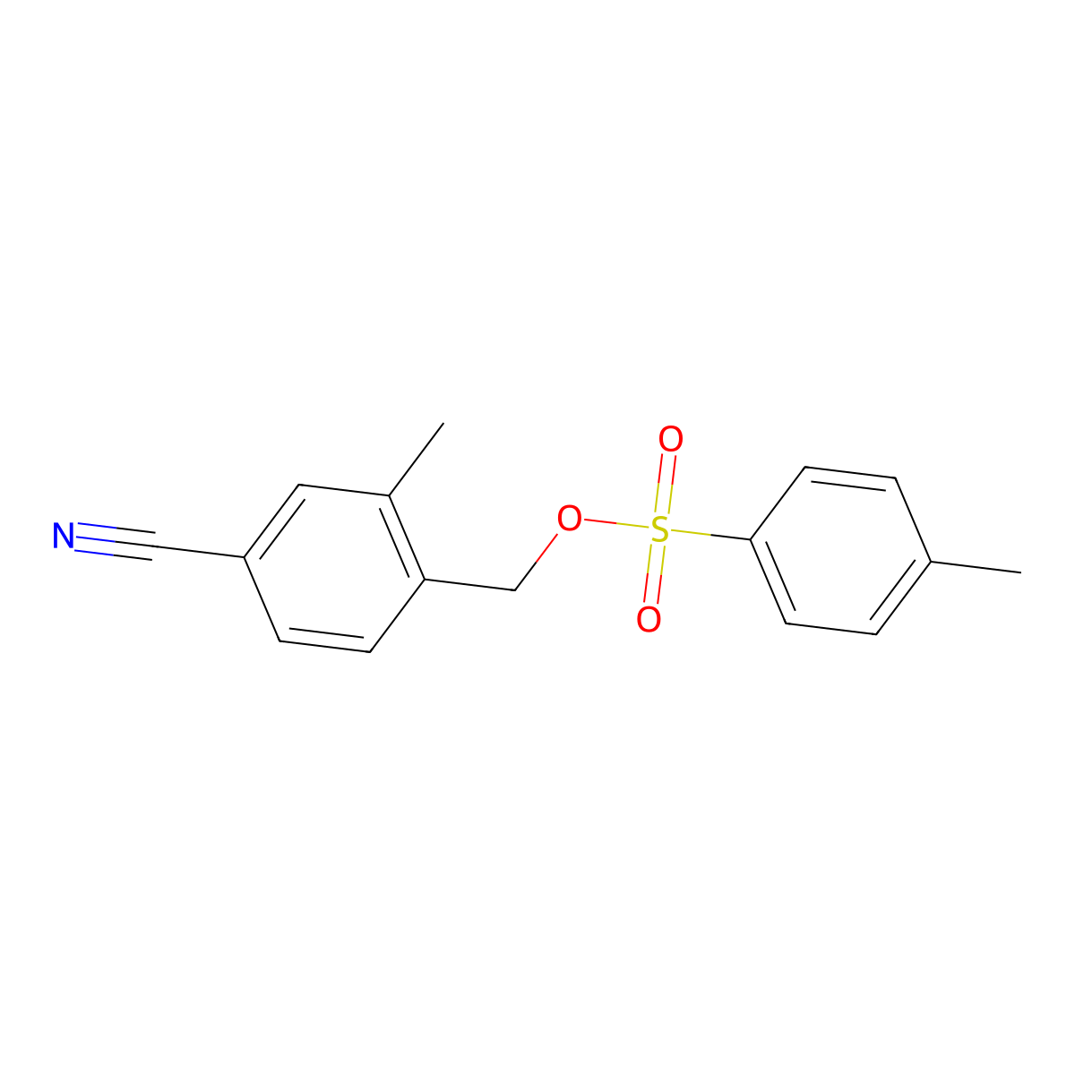 (4-Cyano-2-methylphenyl)methyl 4-methylbenzene-1-sulfonate molecular structure, CAS 2757915-85-6
