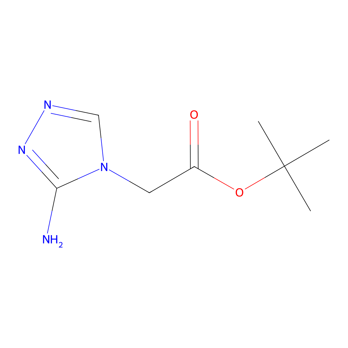 tert-butyl 2-(3-amino-4H-1,2,4-triazol-4-yl)acetate molecular structure, CAS 2757915-99-2