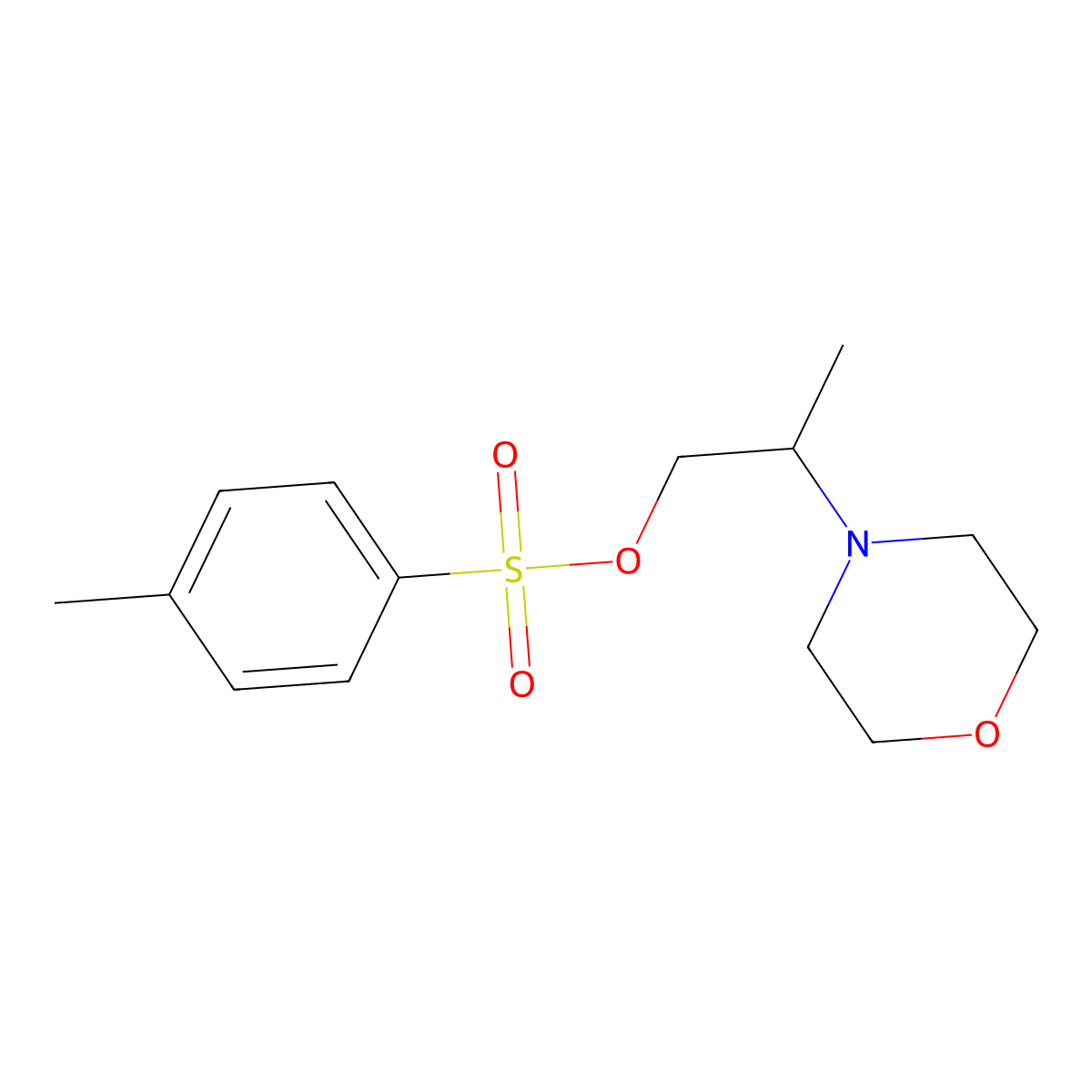 2-(Morpholin-4-yl)propyl 4-methylbenzene-1-sulfonate molecular structure, CAS 2757916-08-6