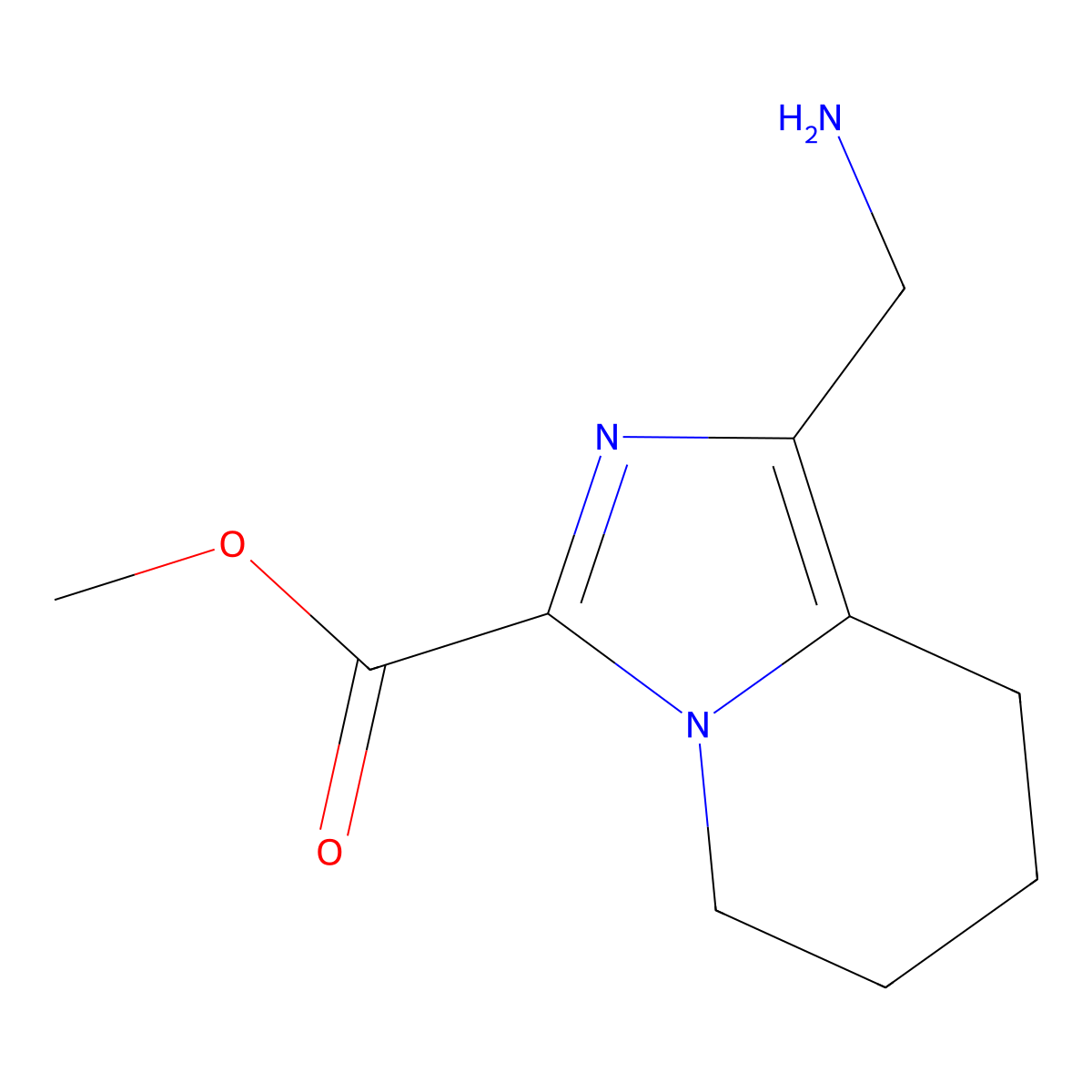 methyl 1-(aminomethyl)-5H,6H,7H,8H-imidazo[1,5-a]pyridine-3-carboxylate molecular structure, CAS 2757916-09-7