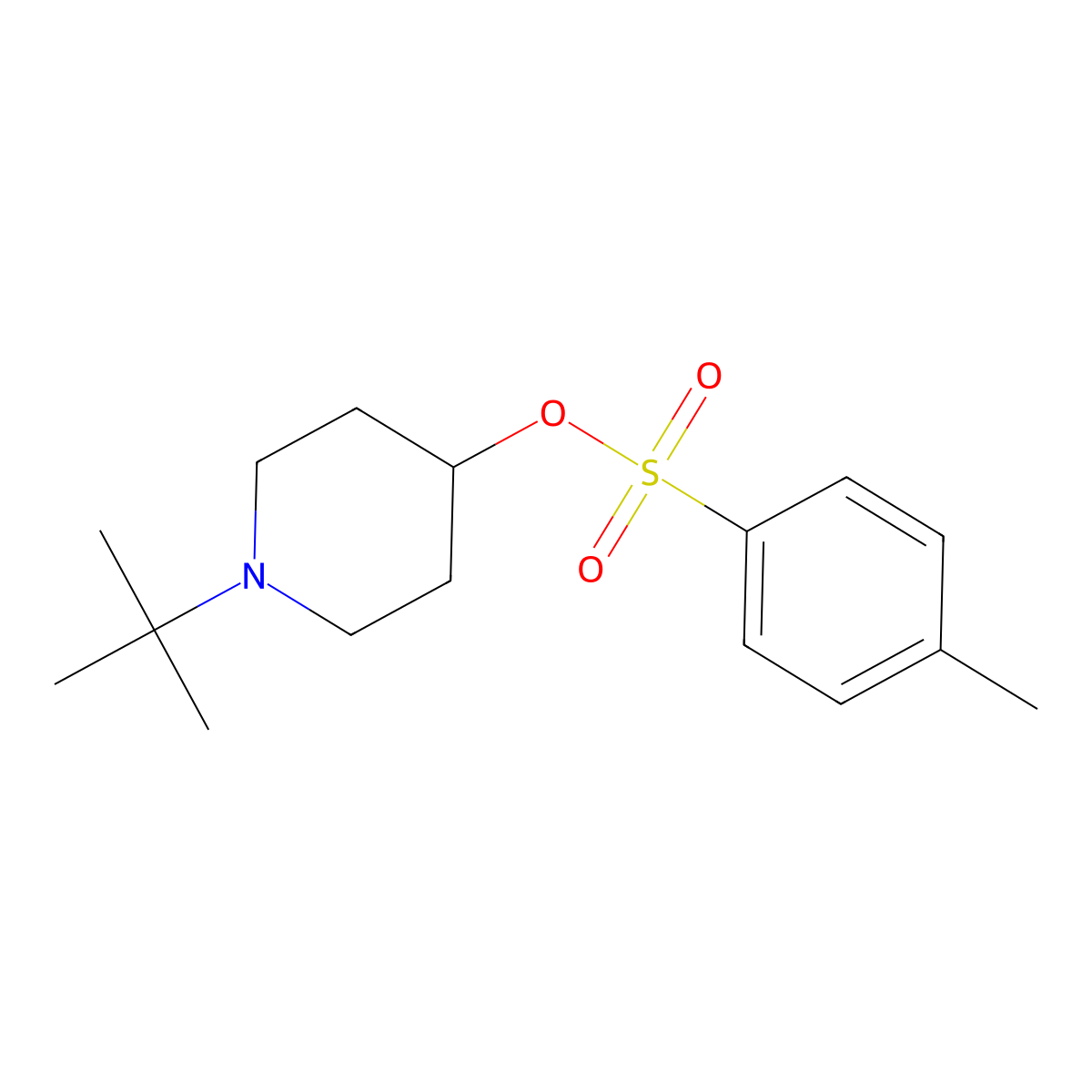1-Tert-butylpiperidin-4-yl 4-methylbenzene-1-sulfonate molecular structure, CAS 2757916-11-1