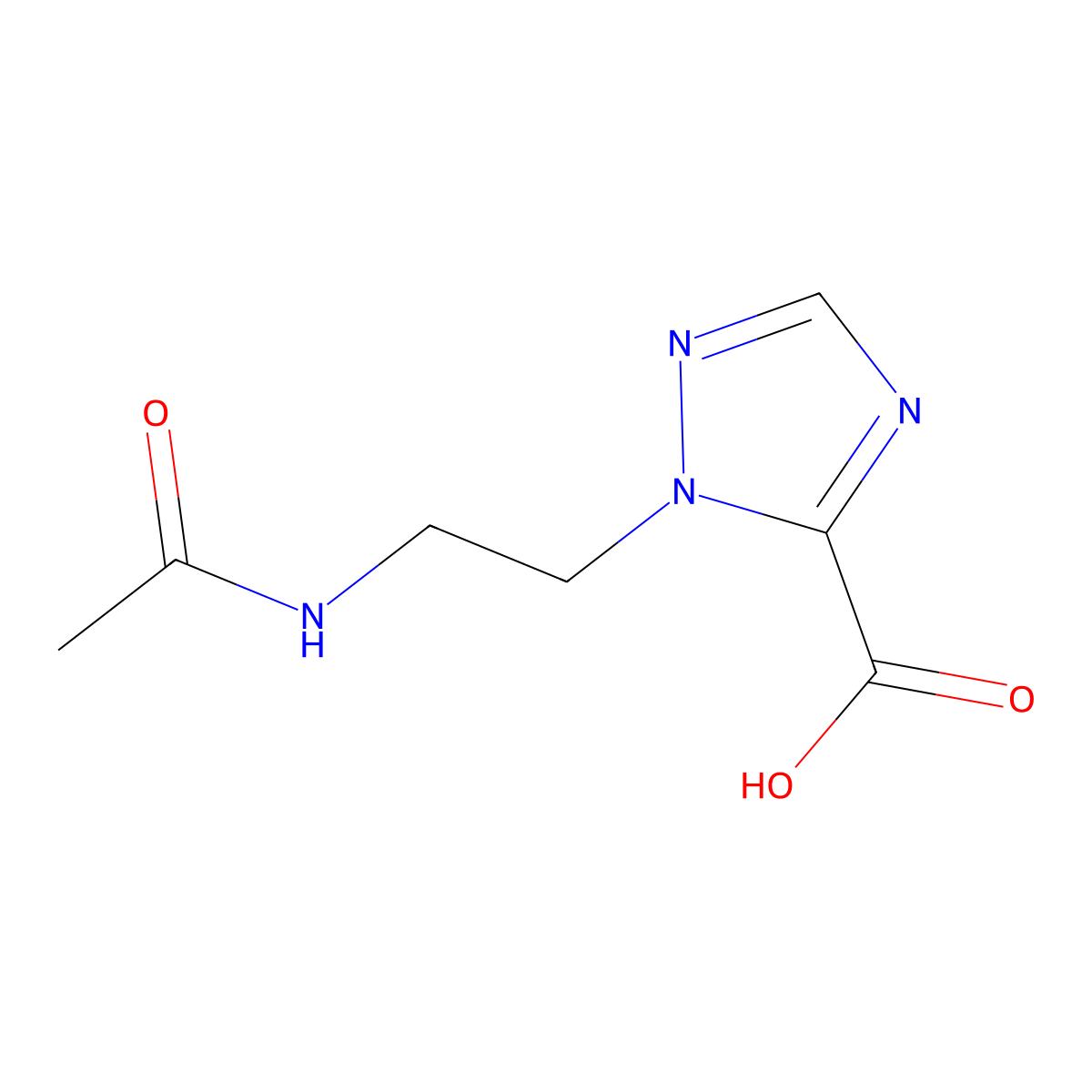 1-(2-acetamidoethyl)-1H-1,2,4-triazole-5-carboxylic acid molecular structure, CAS 2757916-17-7
