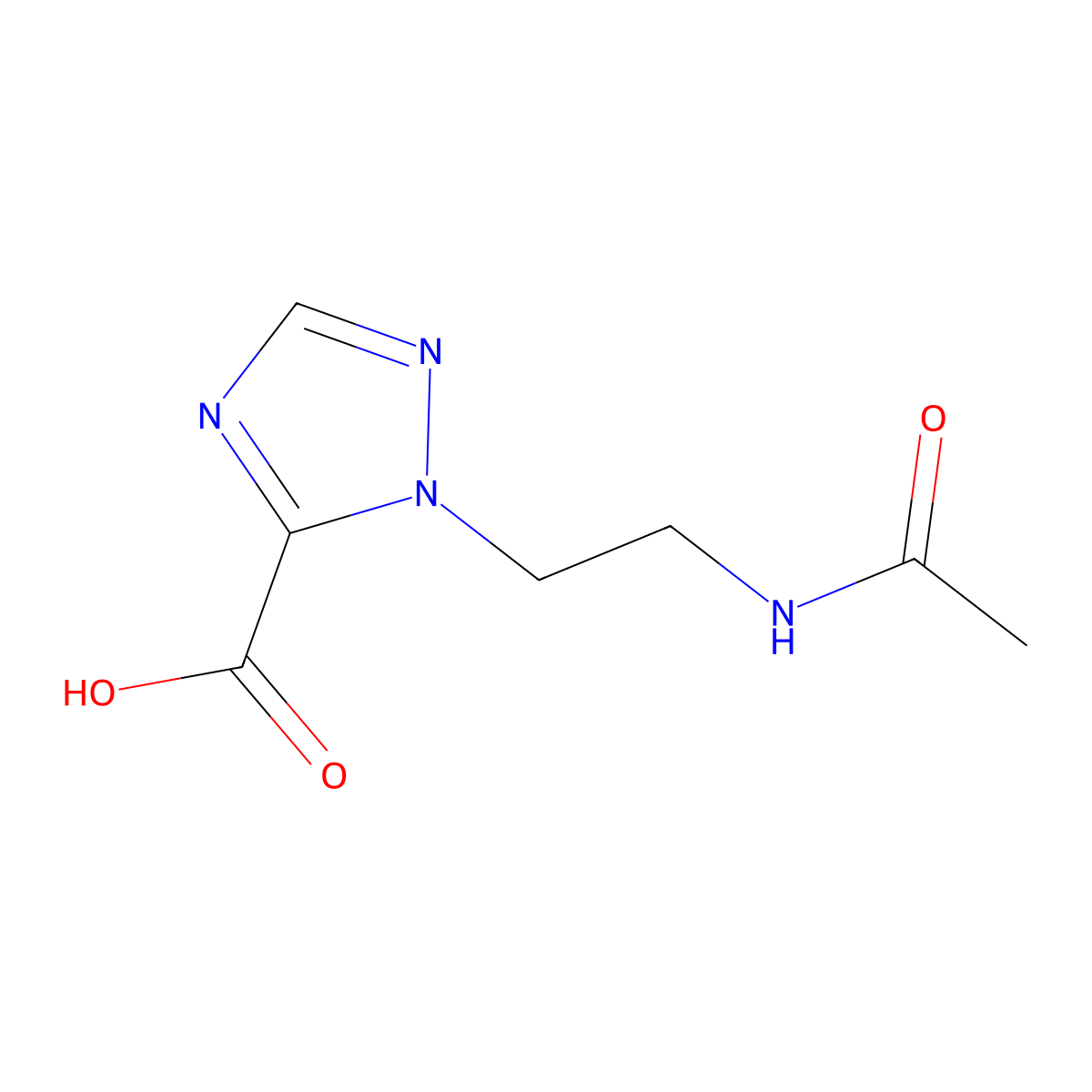 1-(2-acetamidoethyl)-1H-1,2,4-triazole-5-carboxylic acid molecular structure, CAS 2757916-17-7