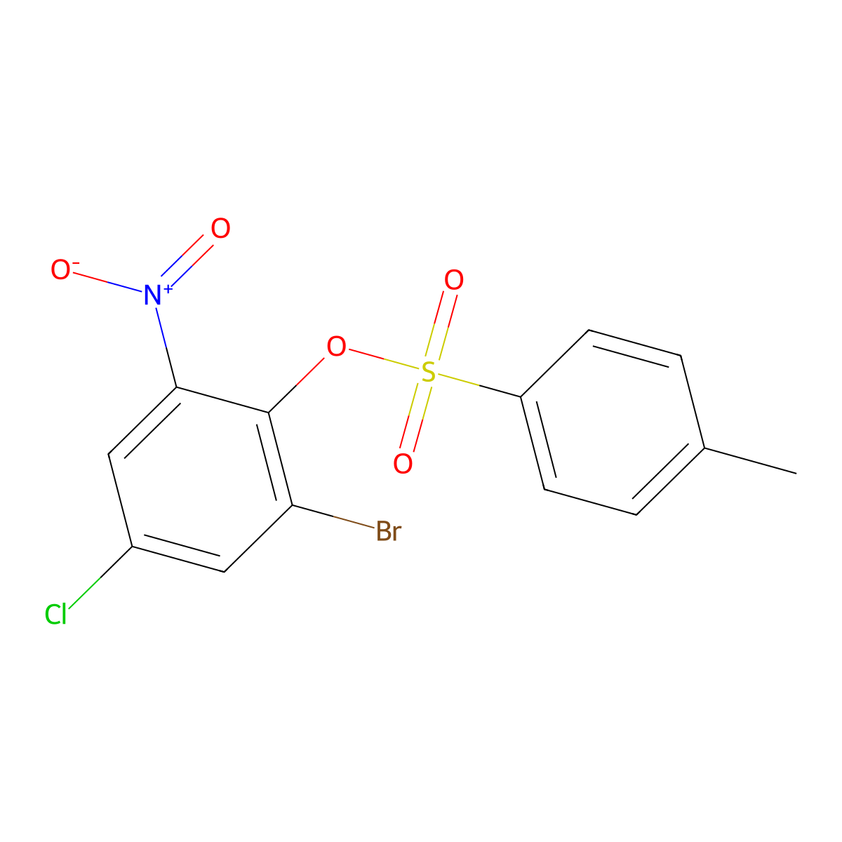 2-Bromo-4-chloro-6-nitrophenyl 4-methylbenzene-1-sulfonate molecular structure, CAS 2757916-23-5