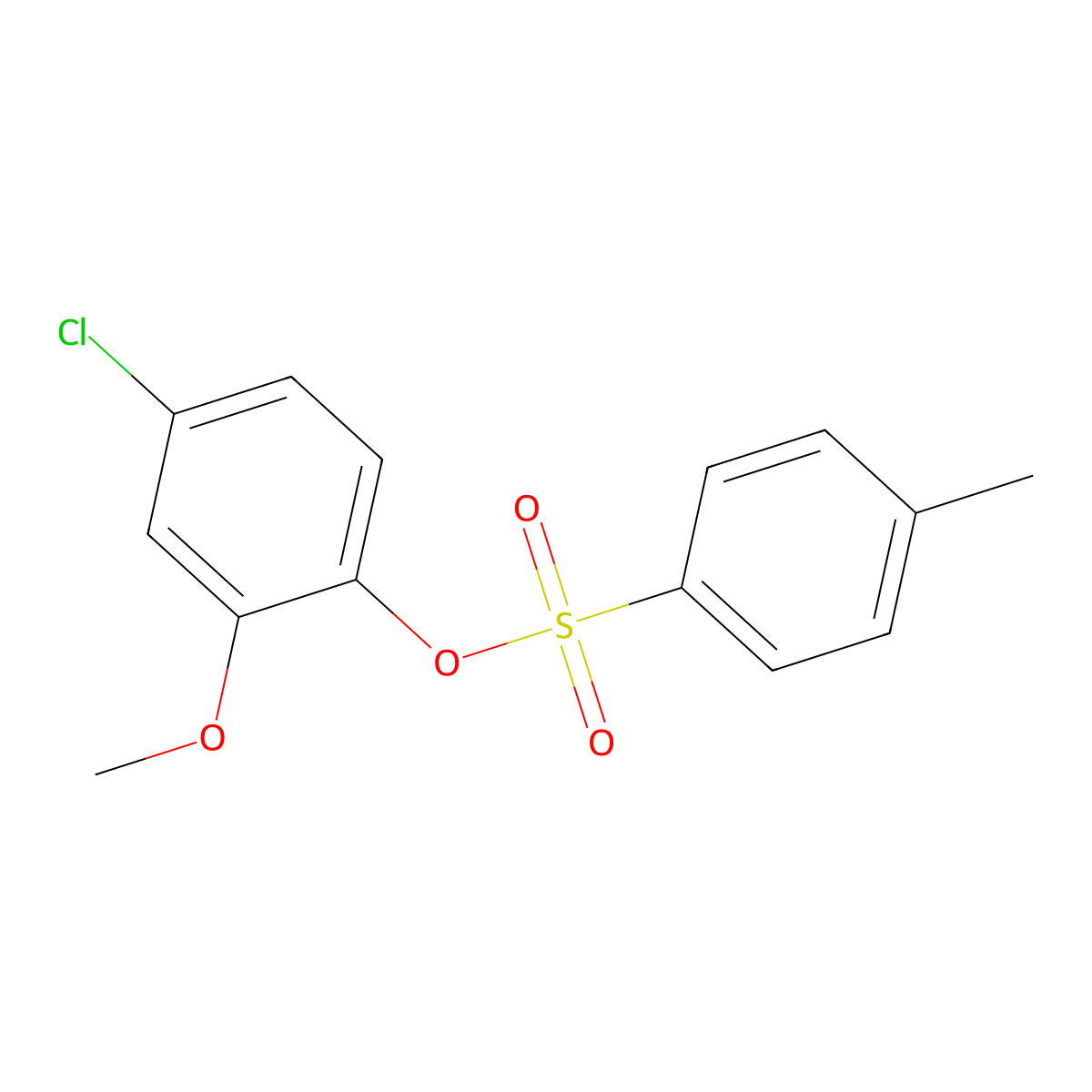 4-Chloro-2-methoxyphenyl 4-methylbenzene-1-sulfonate molecular structure, CAS 2757916-40-6
