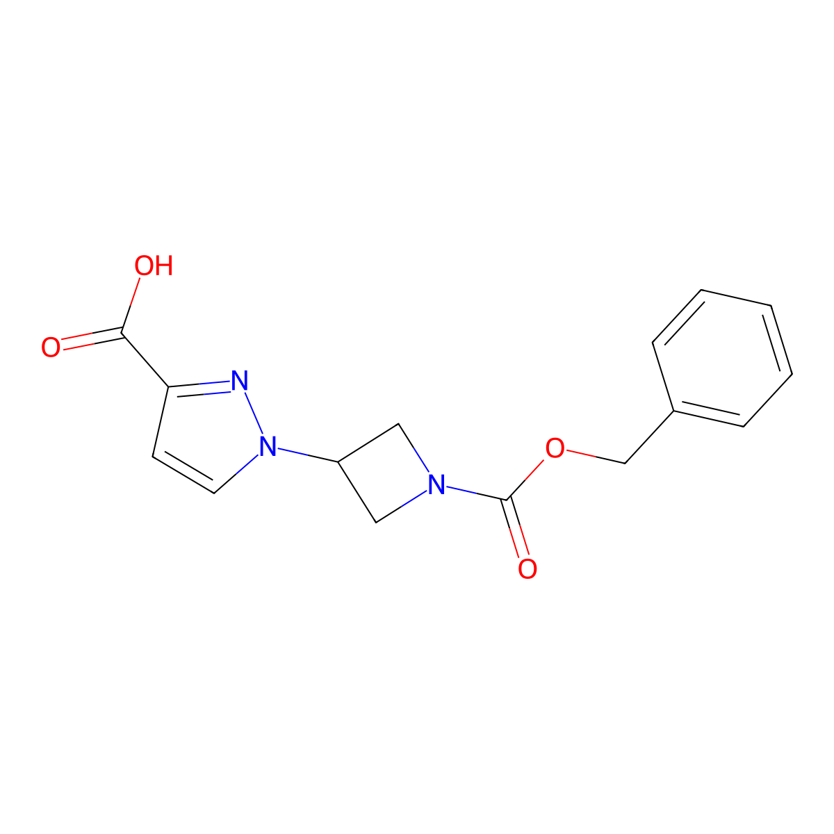 1-{1-[(benzyloxy)carbonyl]azetidin-3-yl}-1H-pyrazole-3-carboxylic acid molecular structure, CAS 2757916-50-8