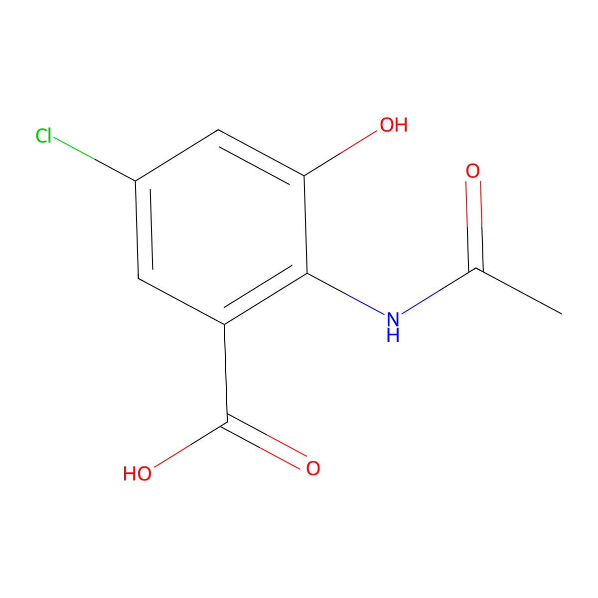 5-Chloro-2-acetamido-3-hydroxybenzoic acid molecular structure, CAS 2757916-52-0
