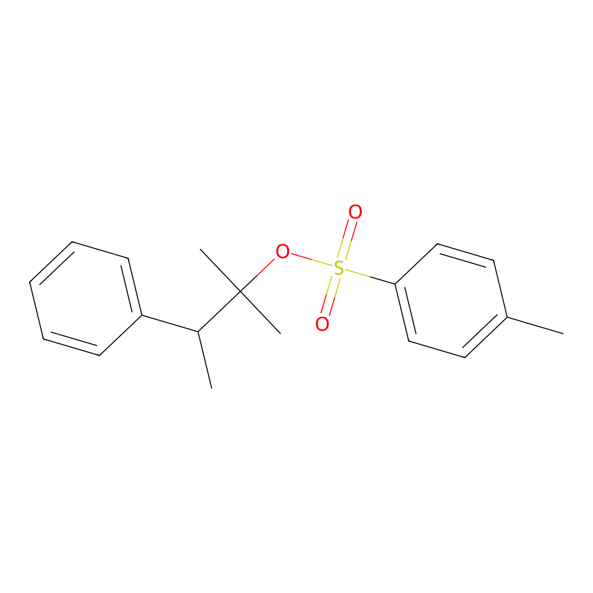 2-Methyl-3-phenylbutan-2-yl 4-methylbenzene-1-sulfonate molecular structure, CAS 2757916-53-1