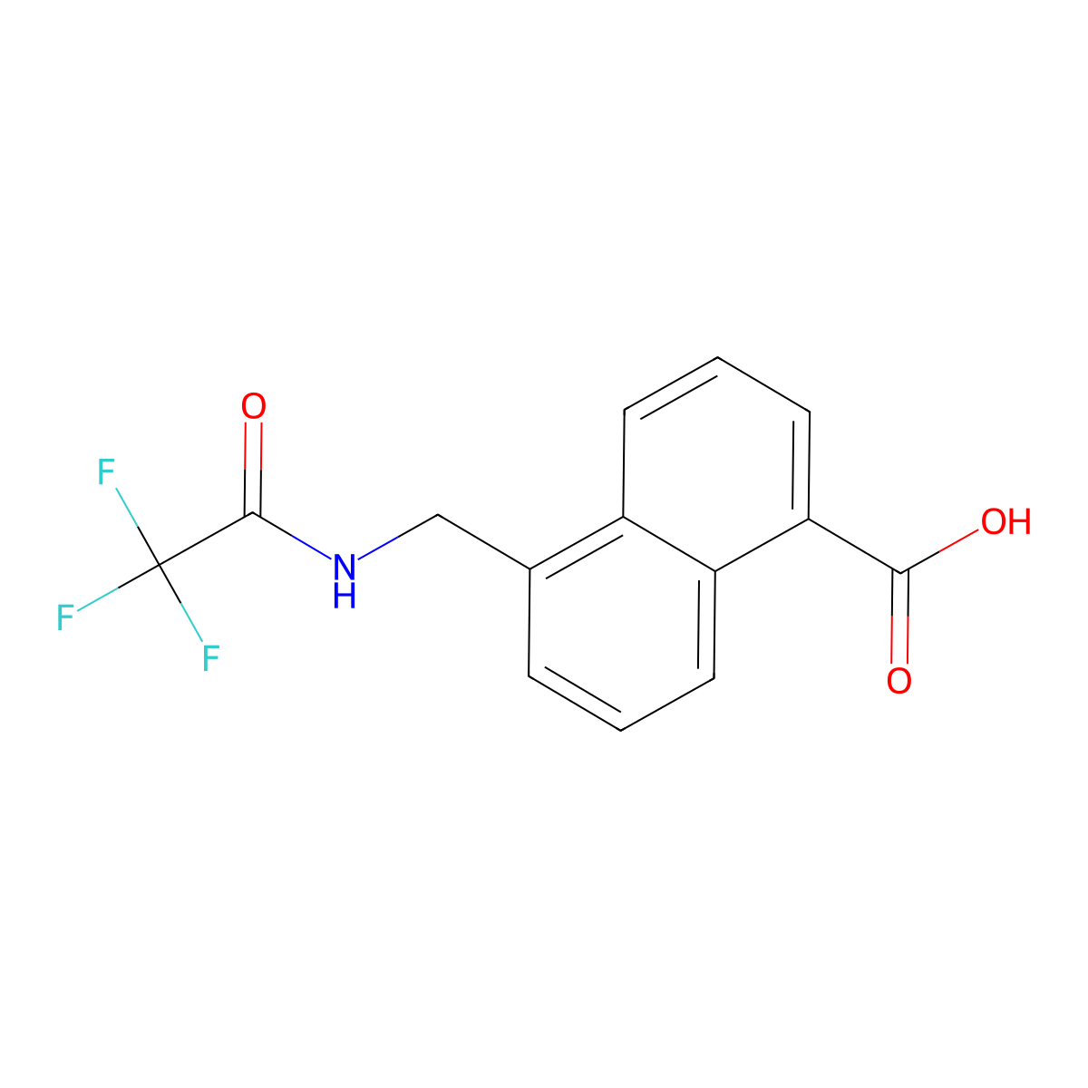5-[(2,2,2-Trifluoroacetamido)methyl]naphthalene-1-carboxylic acid molecular structure, CAS 2757916-54-2