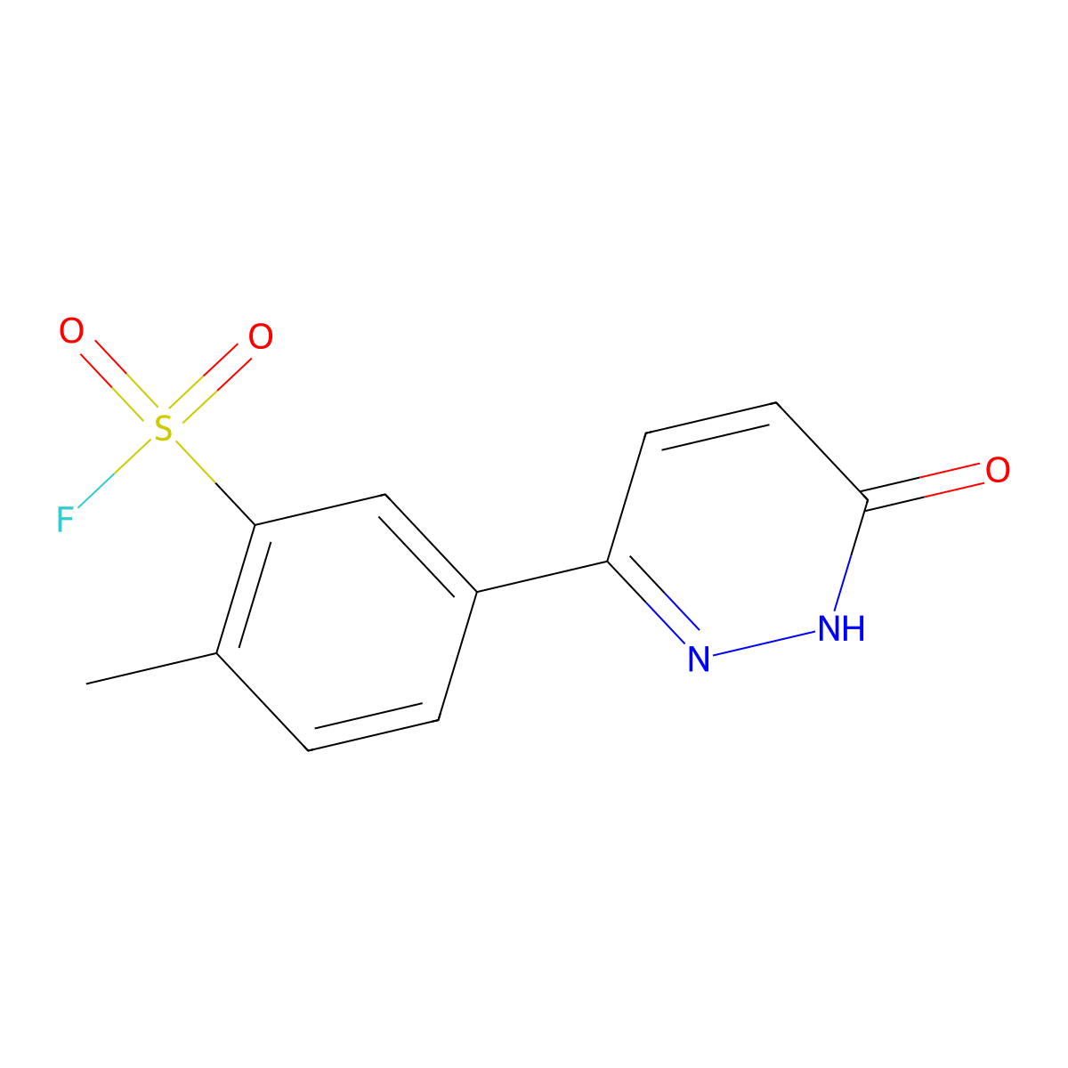2-Methyl-5-(6-oxo-1,6-dihydropyridazin-3-yl)benzene-1-sulfonyl fluoride molecular structure, CAS 2757916-55-3