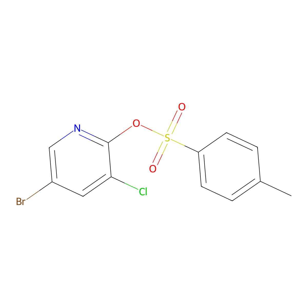 5-Bromo-3-chloropyridin-2-yl 4-methylbenzene-1-sulfonate molecular structure, CAS 2757916-61-1