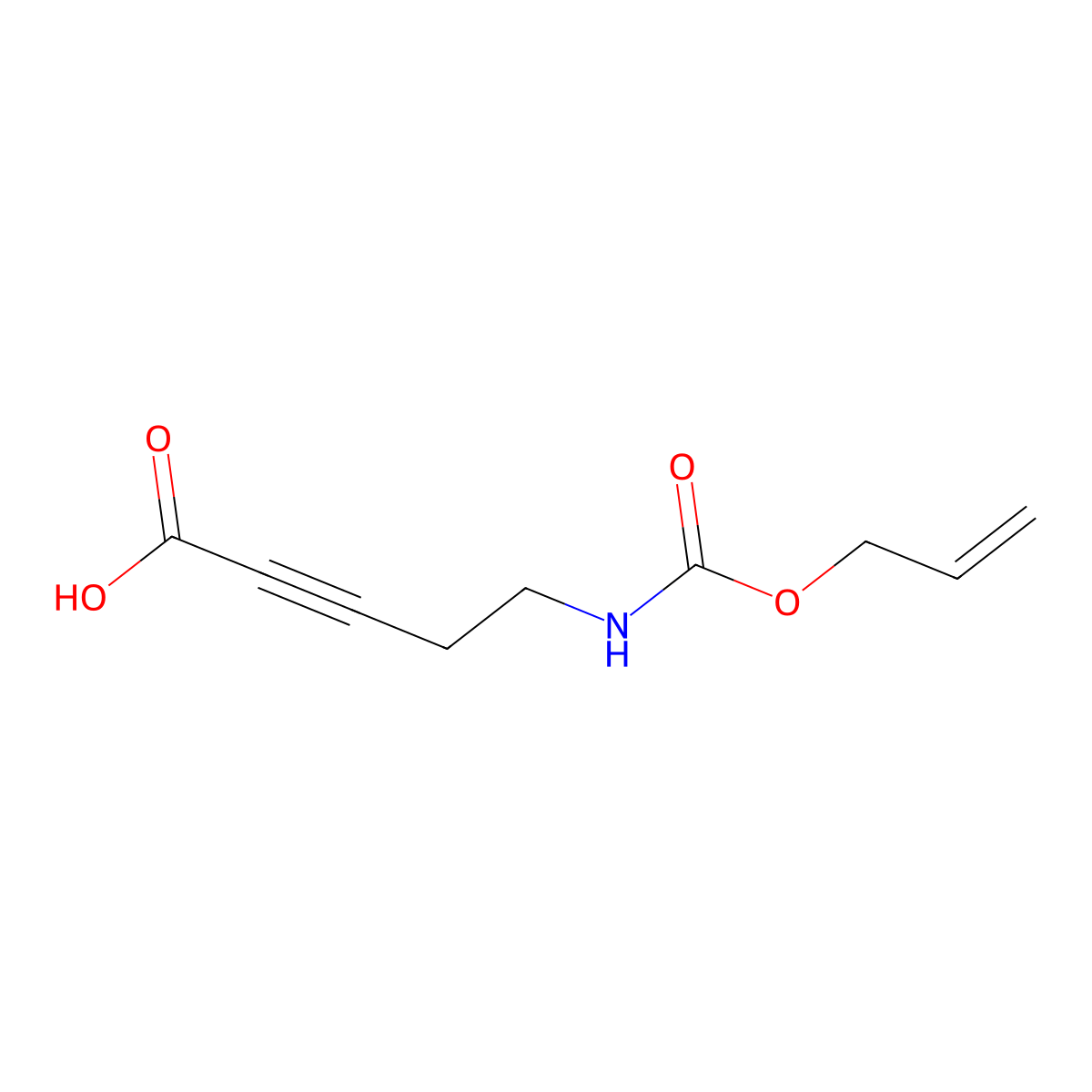 5-{[(Prop-2-en-1-yloxy)carbonyl]amino}pent-2-ynoic acid molecular structure, CAS 2757916-72-4