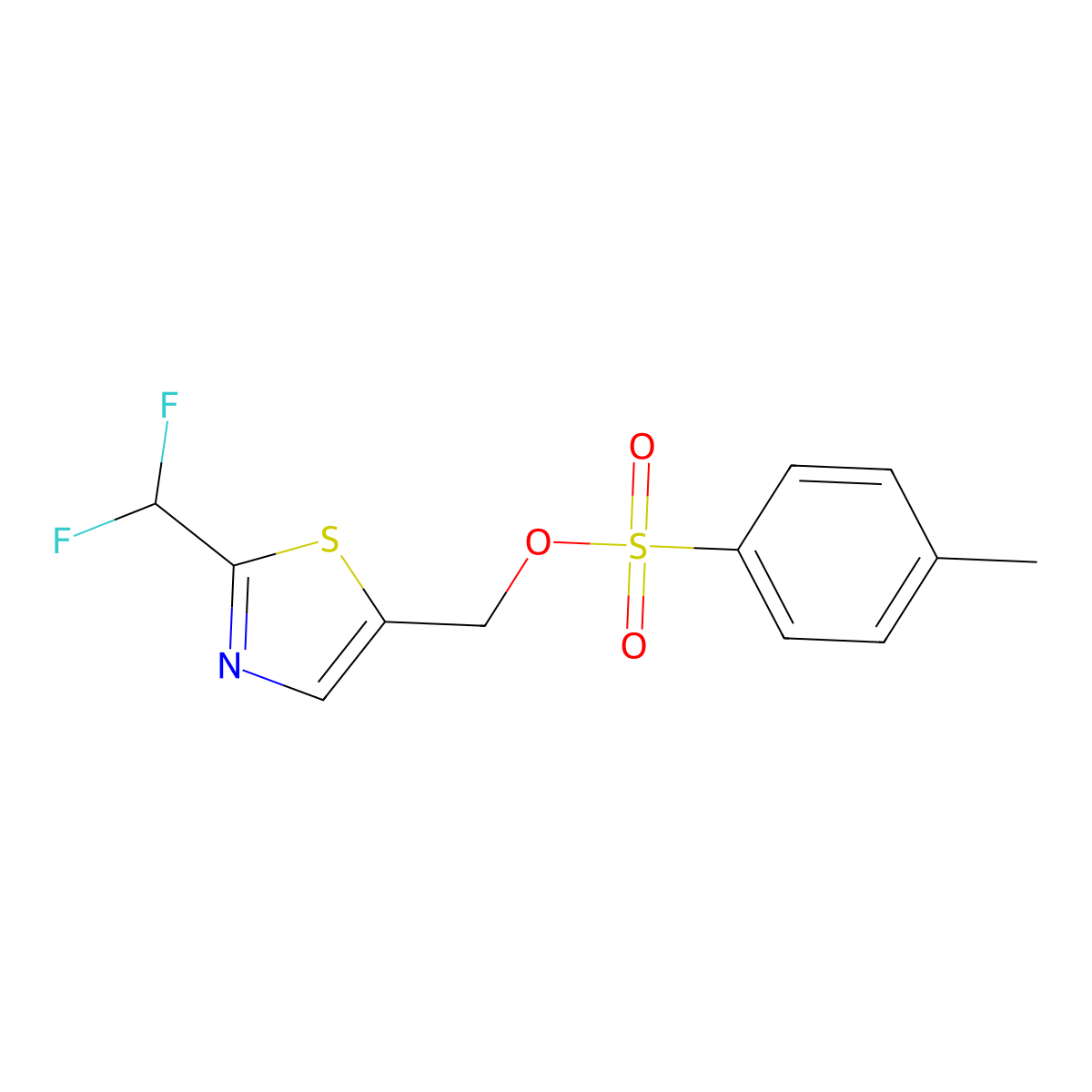 [2-(Difluoromethyl)-1,3-thiazol-5-yl]methyl 4-methylbenzene-1-sulfonate molecular structure, CAS 2757916-75-7