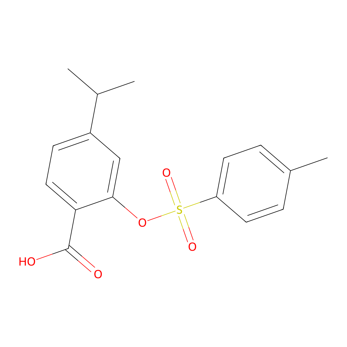 2-[(4-Methylbenzenesulfonyl)oxy]-4-(propan-2-yl)benzoic acid molecular structure, CAS 2757916-79-1