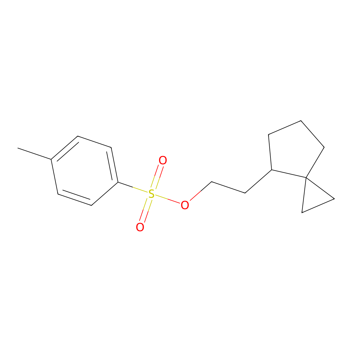 2-{Spiro[2.4]heptan-4-yl}ethyl 4-methylbenzene-1-sulfonate molecular structure, CAS 2757916-80-4
