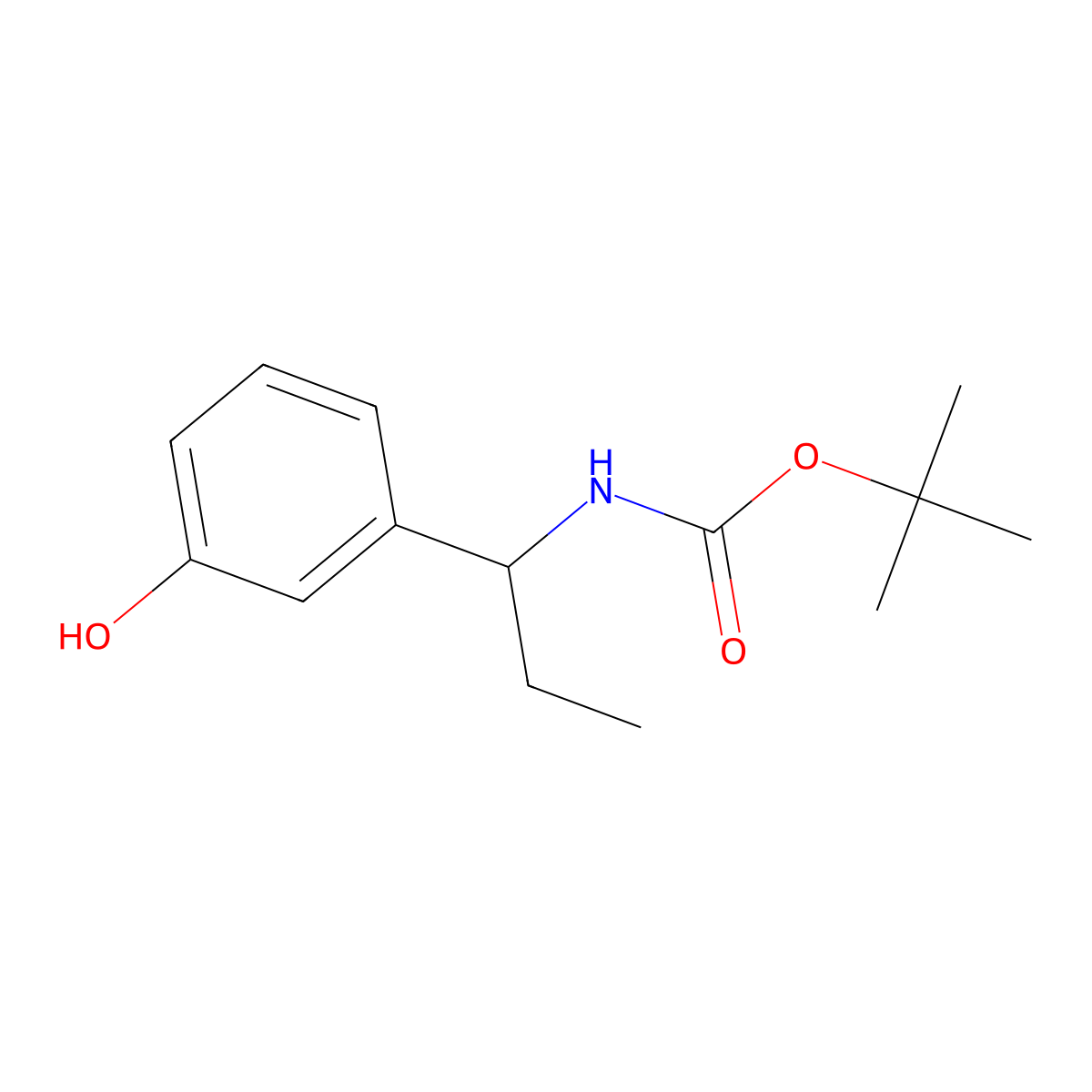 tert-butyl N-[1-(3-hydroxyphenyl)propyl]carbamate molecular structure, CAS 2757916-83-7