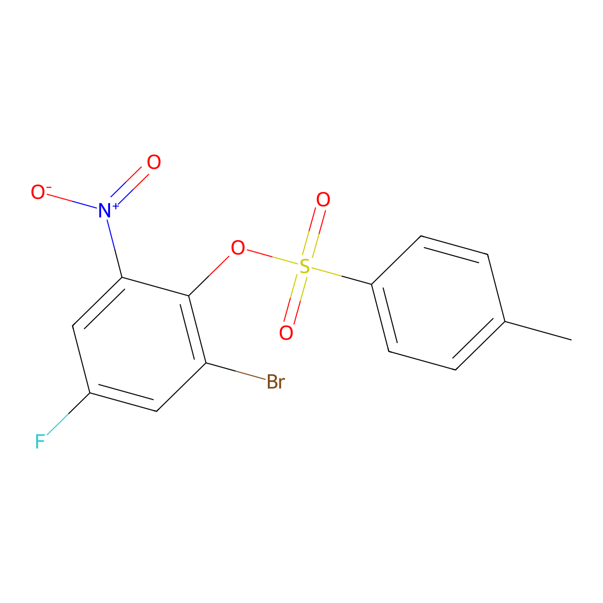 2-Bromo-4-fluoro-6-nitrophenyl 4-methylbenzene-1-sulfonate molecular structure, CAS 2757916-85-9