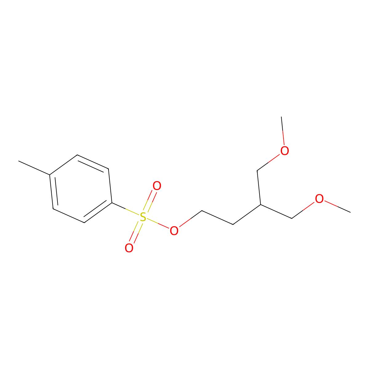 4-Methoxy-3-(methoxymethyl)butyl 4-methylbenzene-1-sulfonate molecular structure, CAS 2757916-86-0