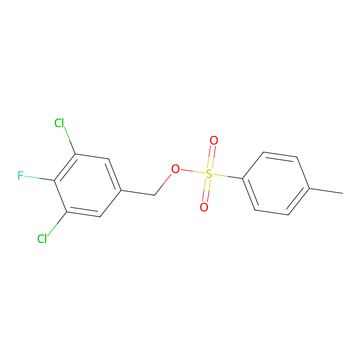 (3,5-Dichloro-4-fluorophenyl)methyl 4-methylbenzene-1-sulfonate molecular structure, CAS 2757916-87-1