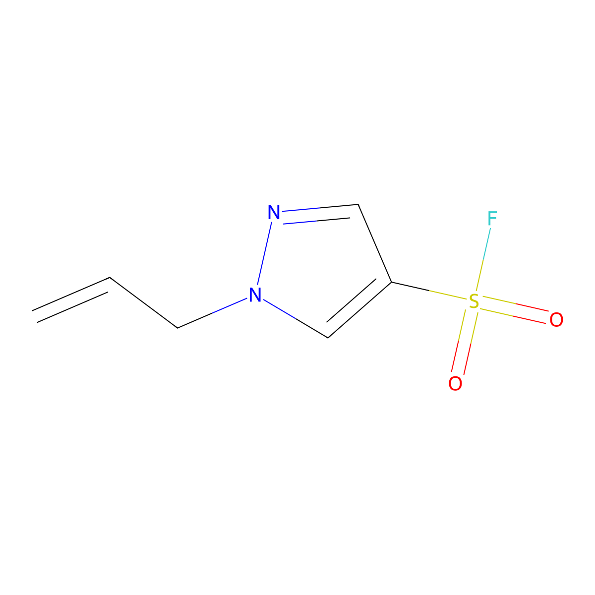 1-(prop-2-en-1-yl)-1H-pyrazole-4-sulfonyl fluoride molecular structure, CAS 2757916-90-6