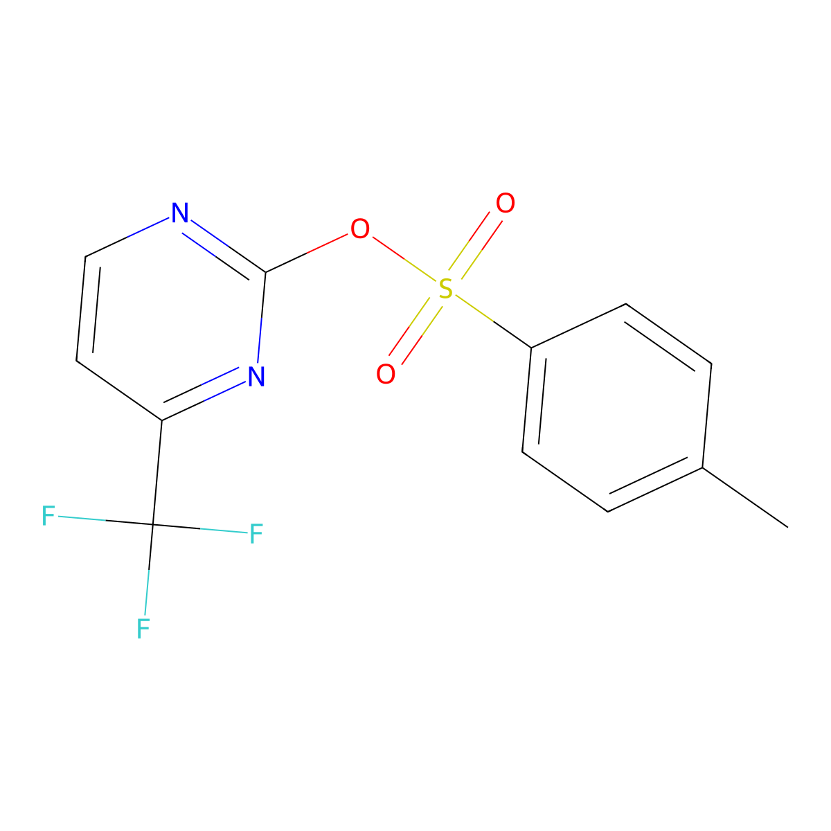 4-(Trifluoromethyl)pyrimidin-2-yl 4-methylbenzene-1-sulfonate molecular structure, CAS 2757917-02-3