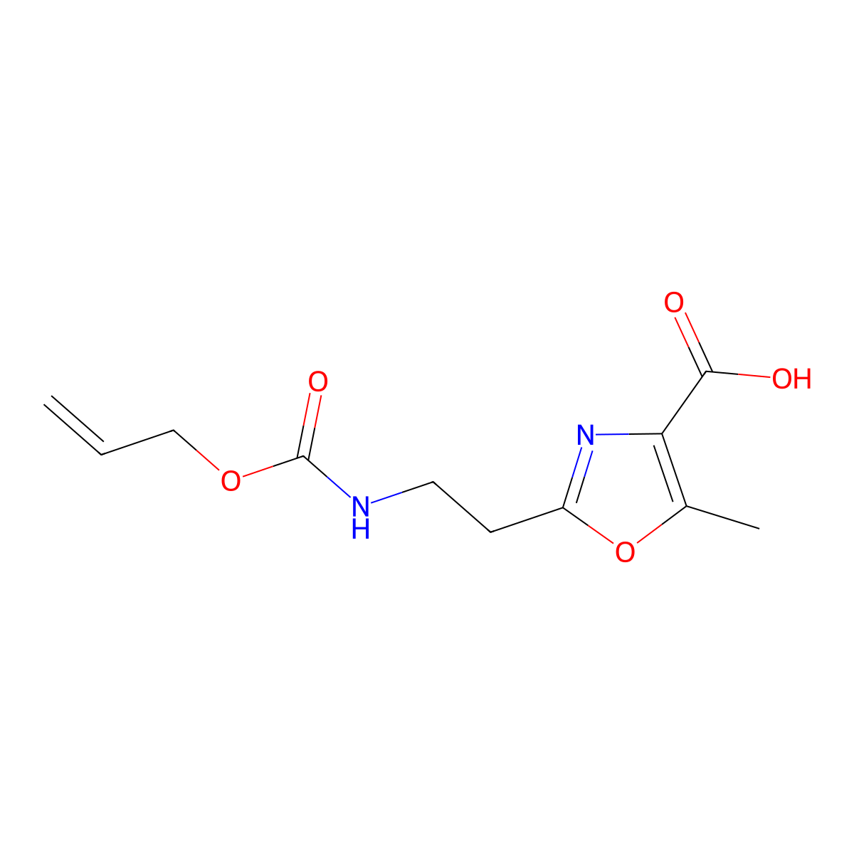 5-Methyl-2-(2-{[(prop-2-en-1-yloxy)carbonyl]amino}ethyl)-1,3-oxazole-4-carboxylic acid molecular structure, CAS 2757917-03-4