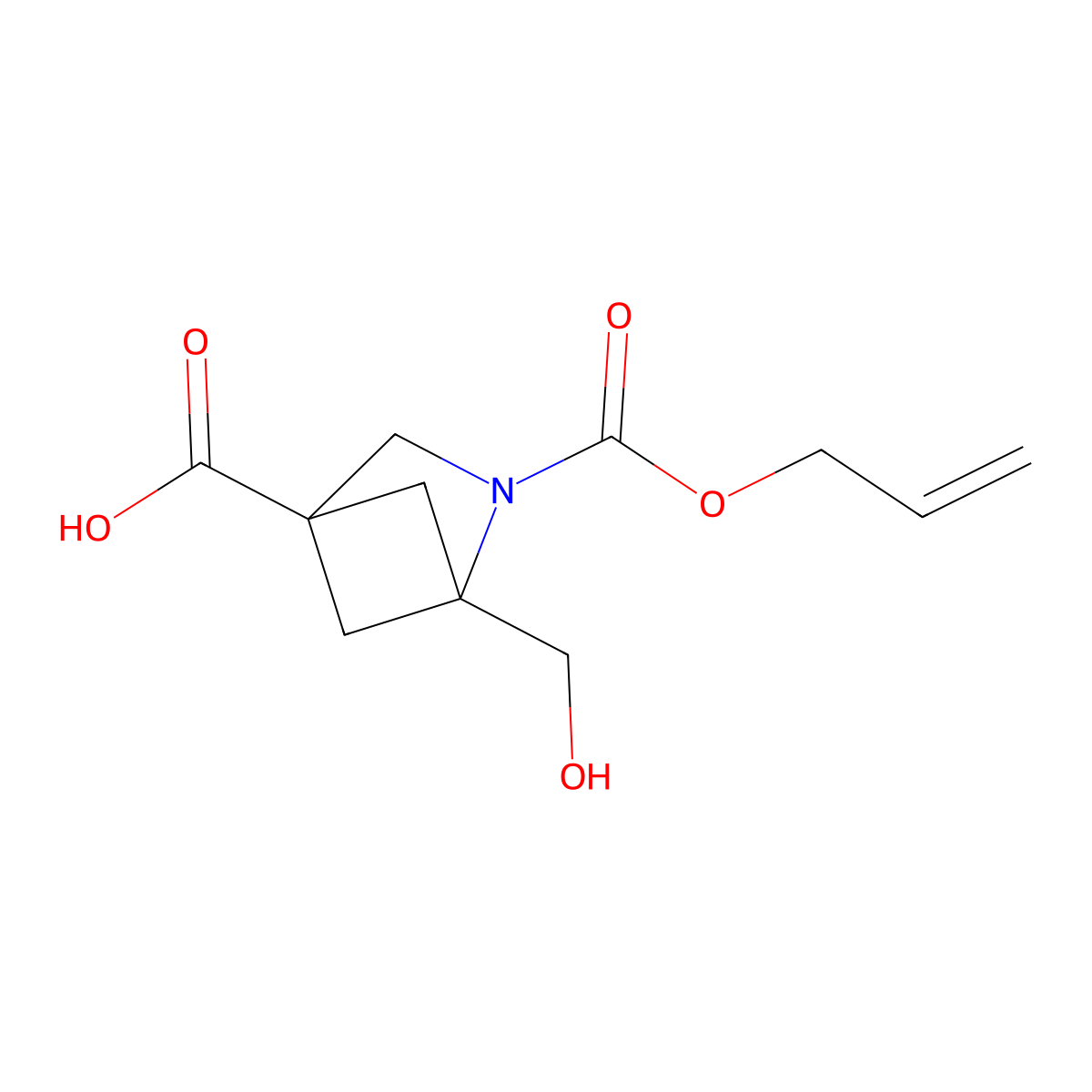 1-(Hydroxymethyl)-2-[(prop-2-en-1-yloxy)carbonyl]-2-azabicyclo[2.1.1]hexane-4-carboxylic acid molecular structure, CAS 2757917-07-8