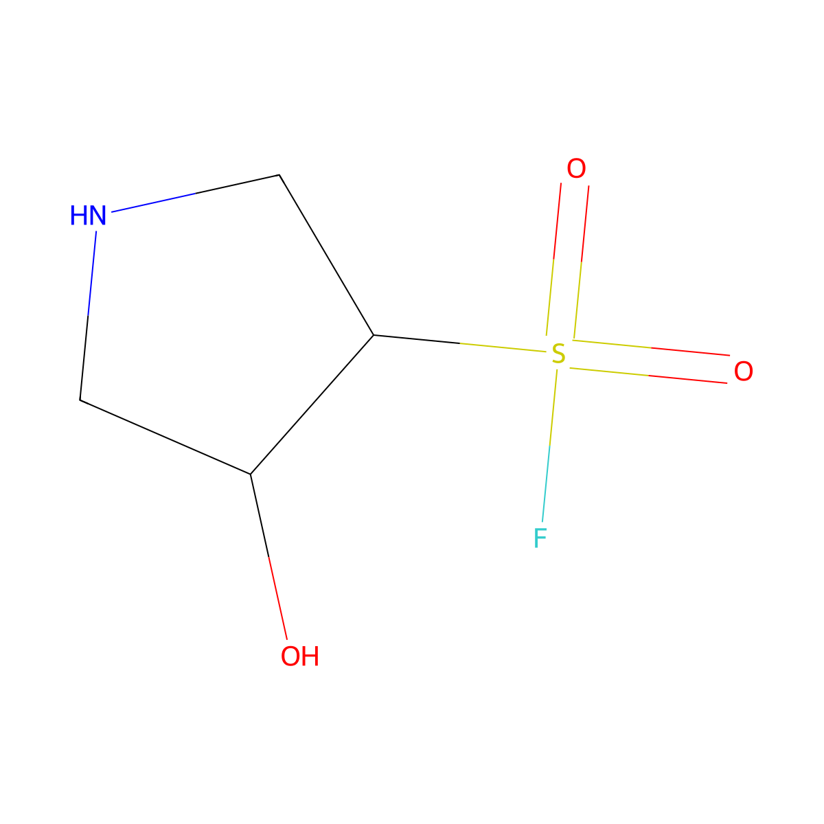 4-Hydroxypyrrolidine-3-sulfonyl fluoride molecular structure, CAS 2757917-09-0