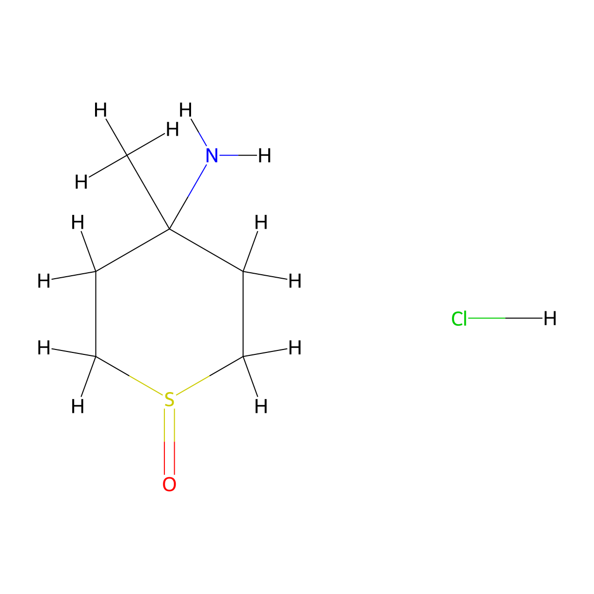 4-Amino-4-methyl-1lambda4-thian-1-one hydrochloride molecular structure, CAS 2757917-11-4