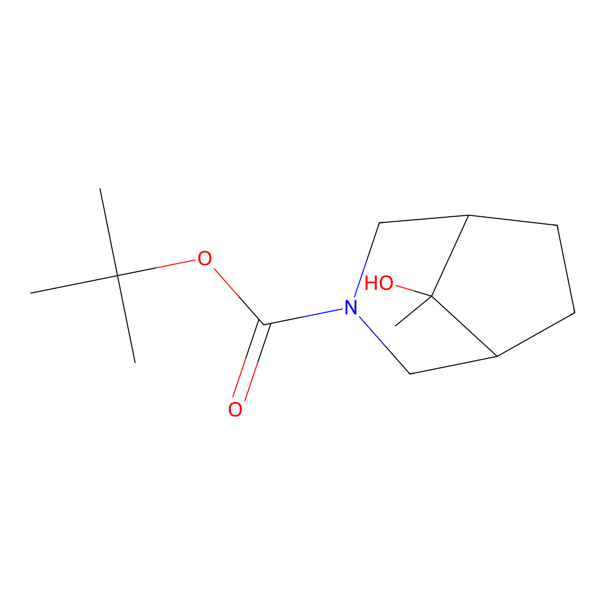Tert-butyl 8-hydroxy-8-methyl-3-azabicyclo[3.2.1]octane-3-carboxylate molecular structure, CAS 2757917-12-5