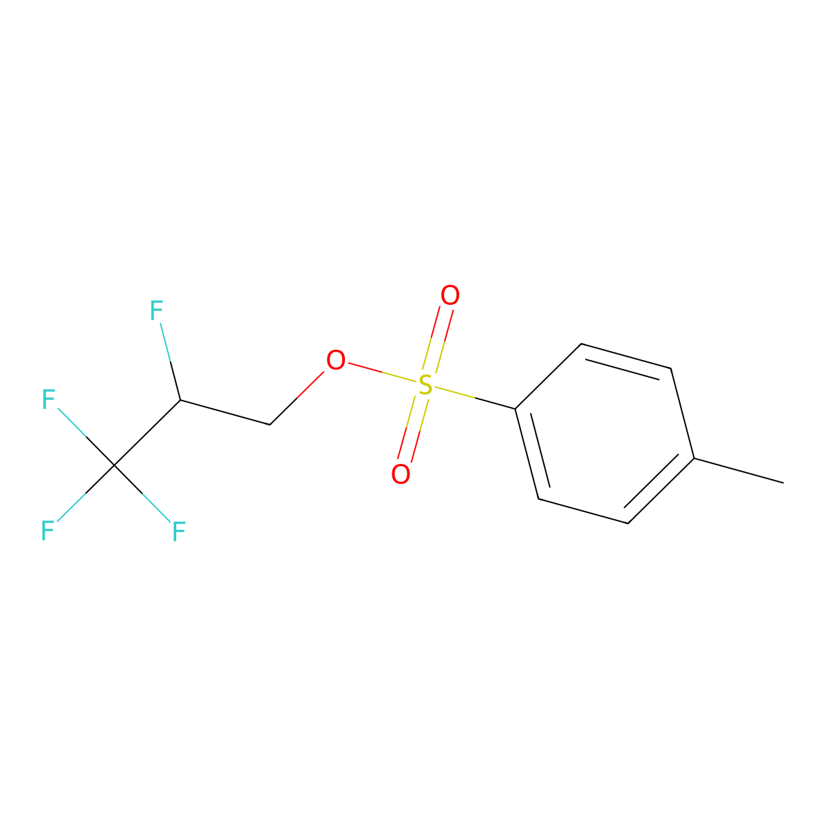 2,3,3,3-Tetrafluoropropyl 4-methylbenzene-1-sulfonate molecular structure, CAS 2757917-15-8