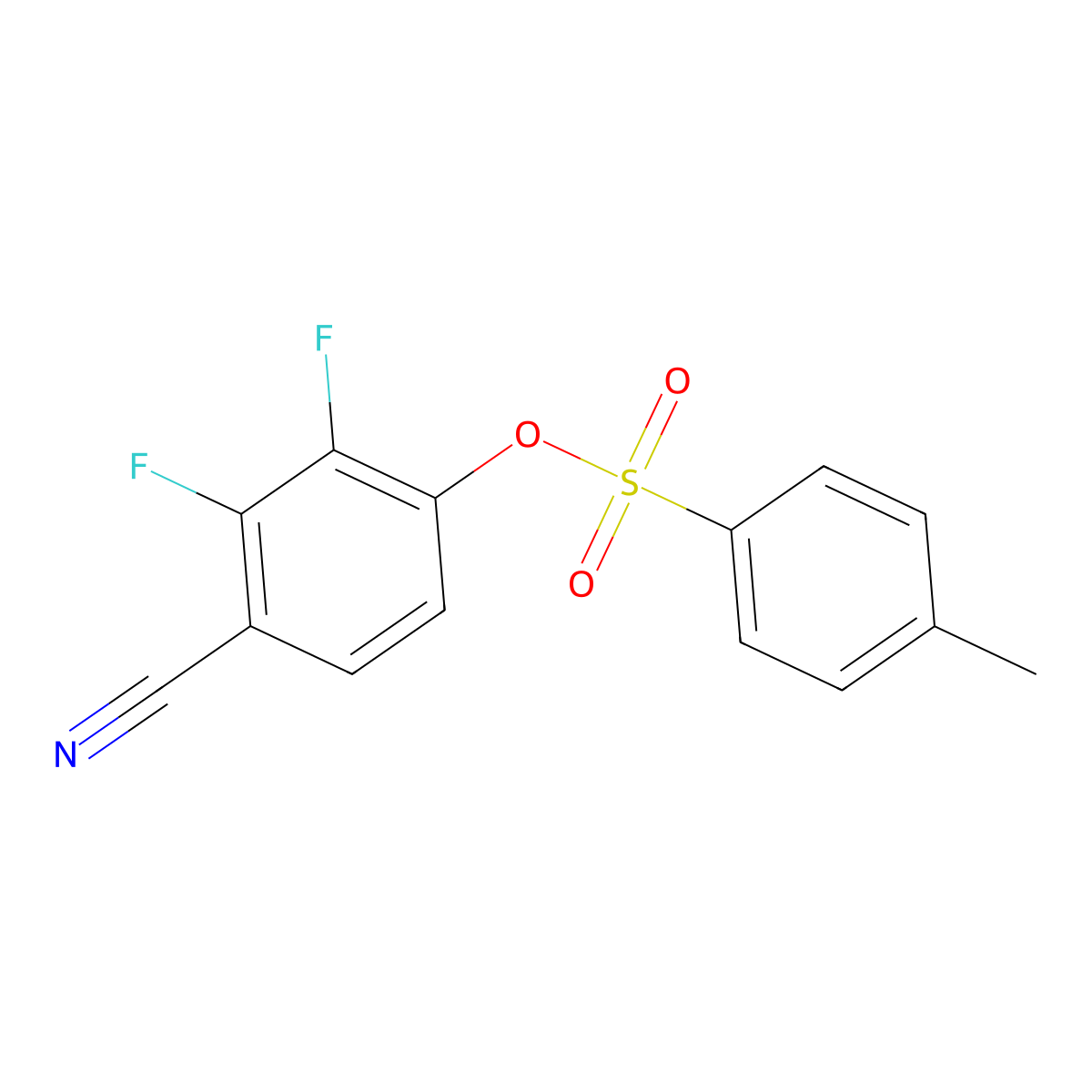 4-Cyano-2,3-difluorophenyl 4-methylbenzene-1-sulfonate molecular structure, CAS 2757917-18-1