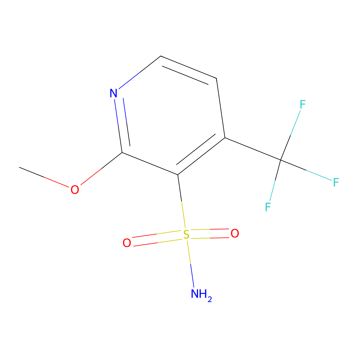 2-Methoxy-4-(trifluoromethyl)pyridine-3-sulfonamide molecular structure, CAS 2757917-20-5