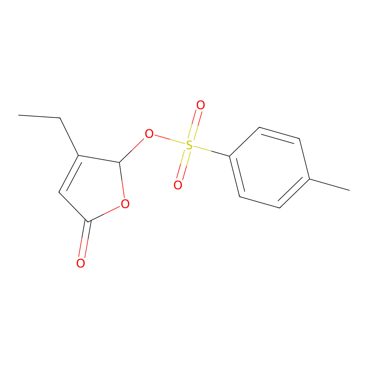 3-Ethyl-5-oxo-2,5-dihydrofuran-2-yl 4-methylbenzene-1-sulfonate molecular structure, CAS 2757917-23-8