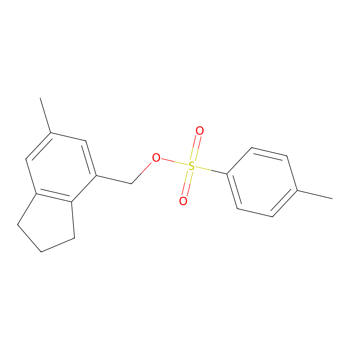 (6-methyl-2,3-dihydro-1H-inden-4-yl)methyl 4-methylbenzene-1-sulfonate molecular structure, CAS 2757917-24-9