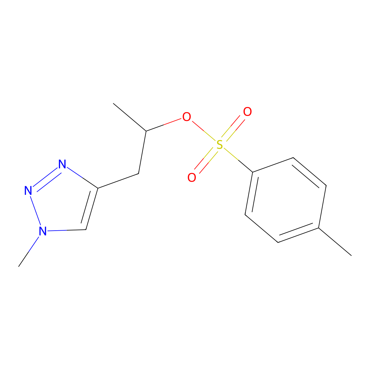 1-(1-methyl-1H-1,2,3-triazol-4-yl)propan-2-yl 4-methylbenzene-1-sulfonate molecular structure, CAS 2757917-33-0
