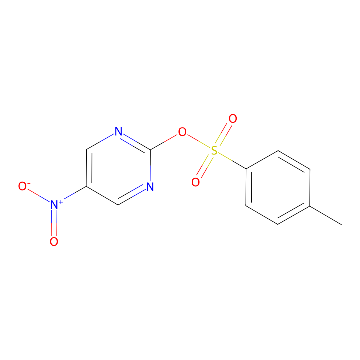 5-Nitropyrimidin-2-yl 4-methylbenzene-1-sulfonate molecular structure, CAS 2757917-41-0