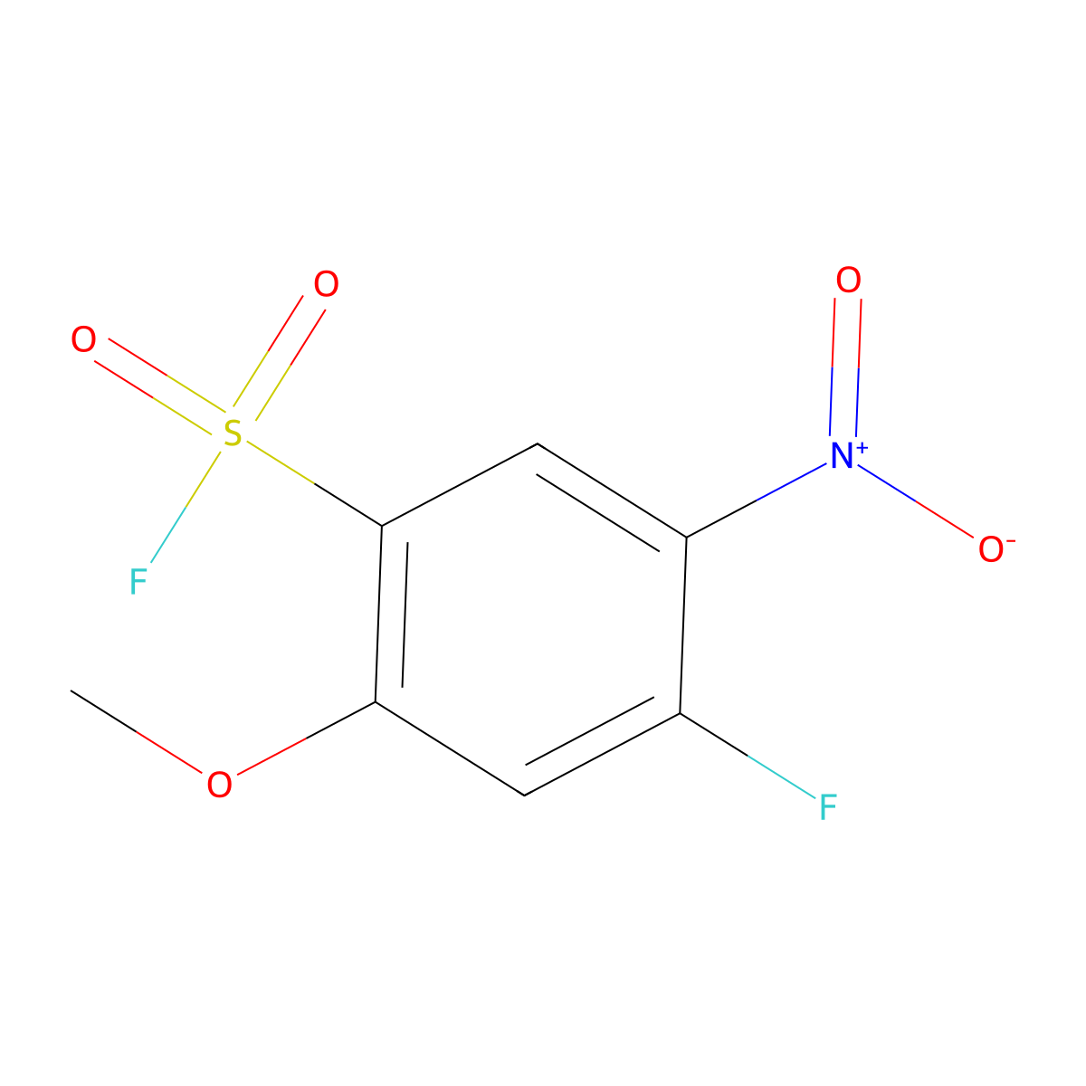 4-Fluoro-2-methoxy-5-nitrobenzene-1-sulfonyl fluoride molecular structure, CAS 2757917-48-7