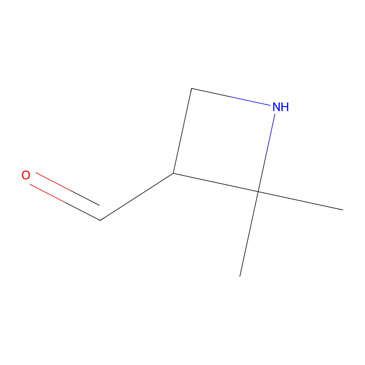 2,2-Dimethylazetidine-3-carbaldehyde molecular structure, CAS 2757917-61-4