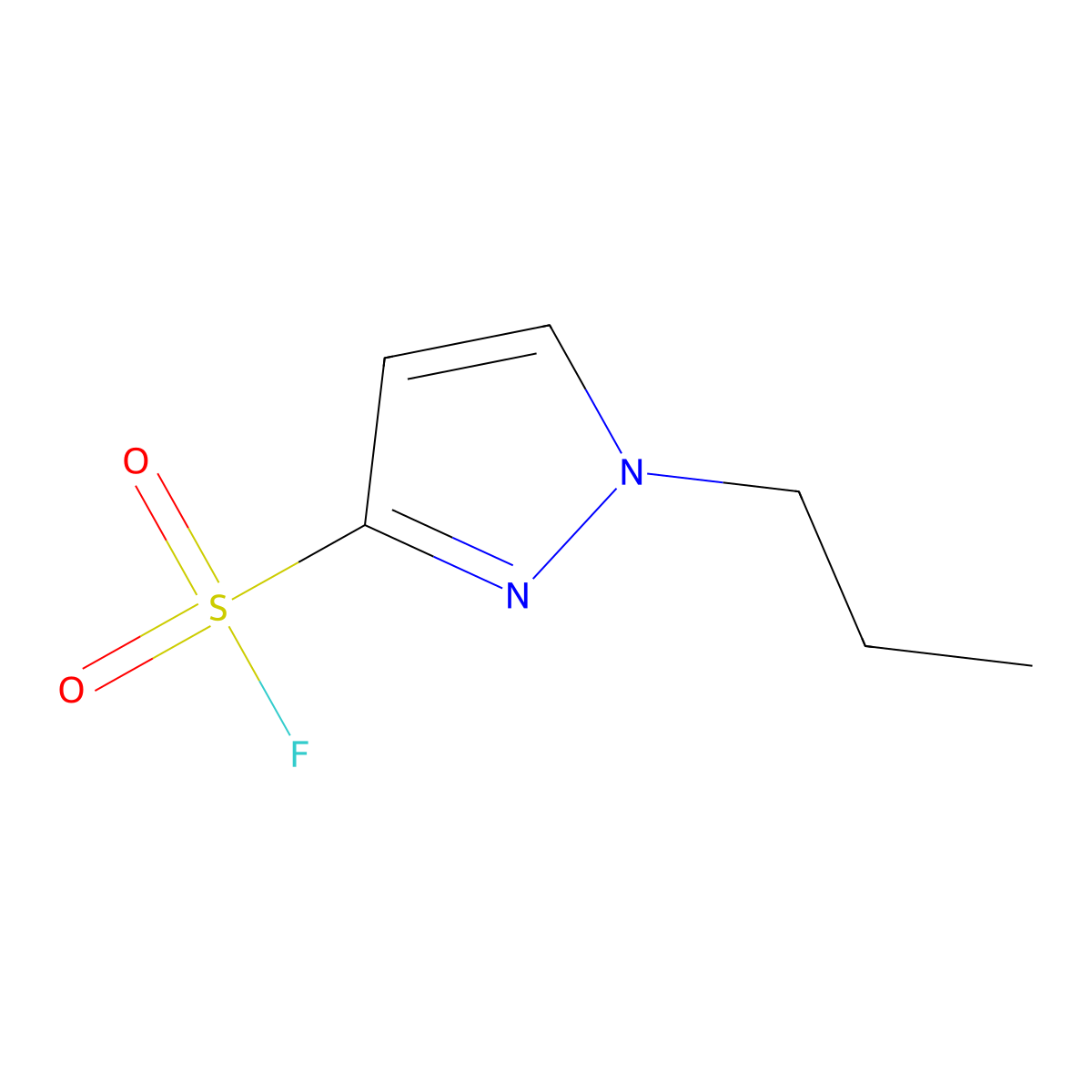 1-propyl-1H-pyrazole-3-sulfonyl fluoride molecular structure, CAS 2757917-63-6