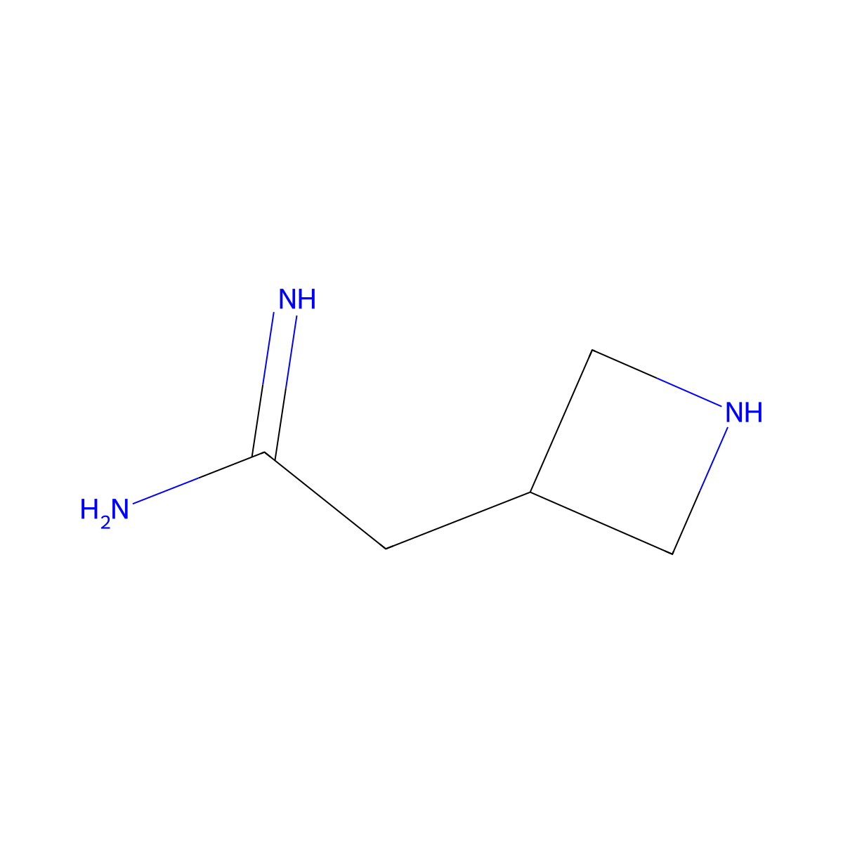 2-(Azetidin-3-yl)ethanimidamide molecular structure, CAS 2757921-56-3