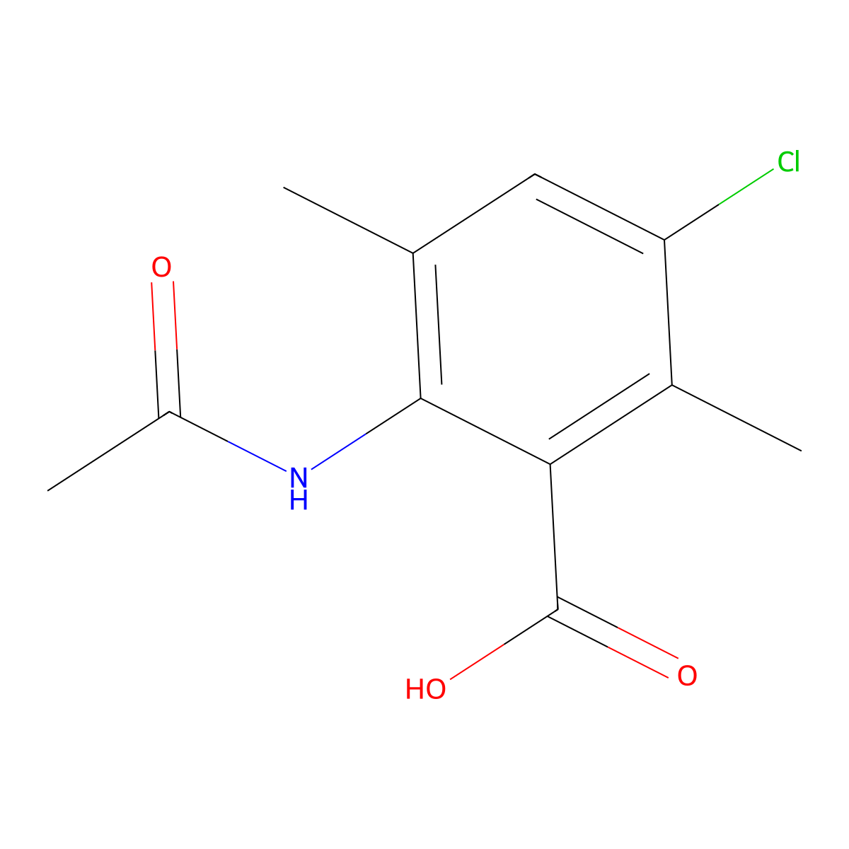 3-Chloro-6-acetamido-2,5-dimethylbenzoic acid molecular structure, CAS 2757921-58-5