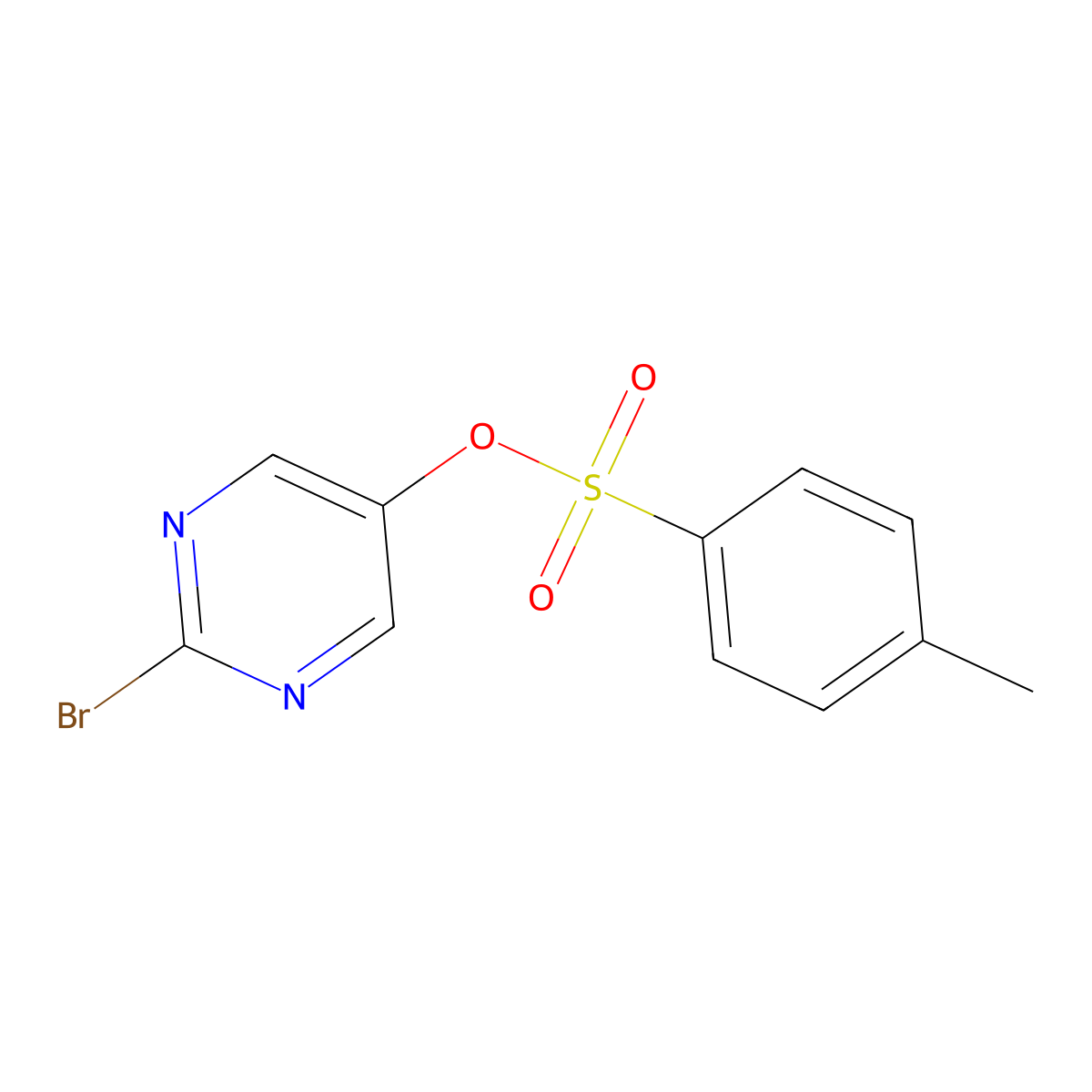 2-Bromopyrimidin-5-yl 4-methylbenzene-1-sulfonate molecular structure, CAS 2757921-59-6