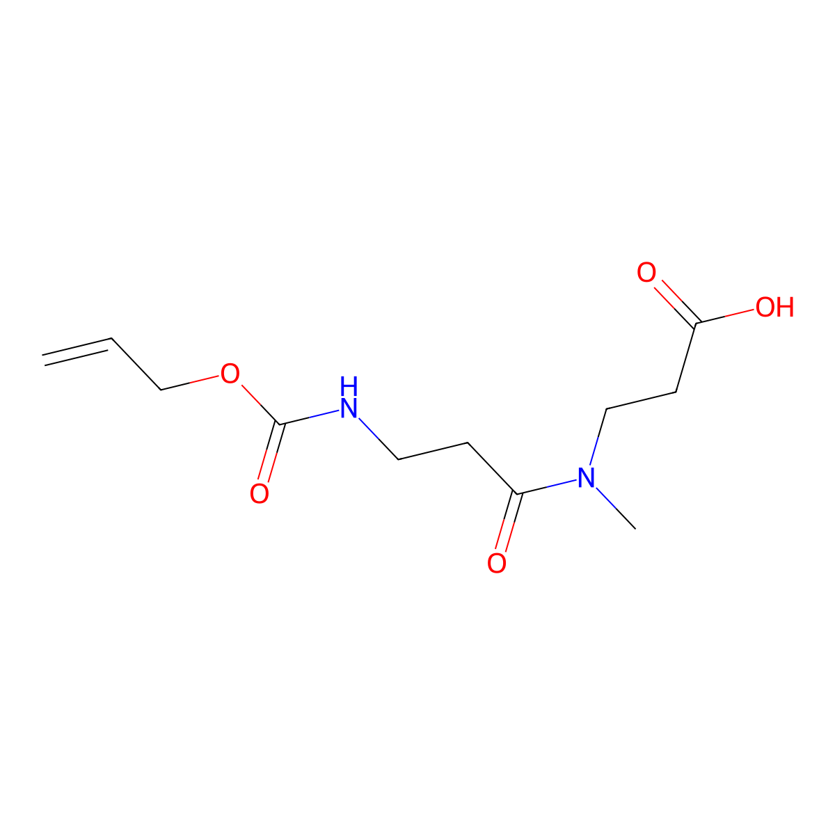 3-(N-methyl-3-{[(prop-2-en-1-yloxy)carbonyl]amino}propanamido)propanoic acid molecular structure, CAS 2757921-64-3