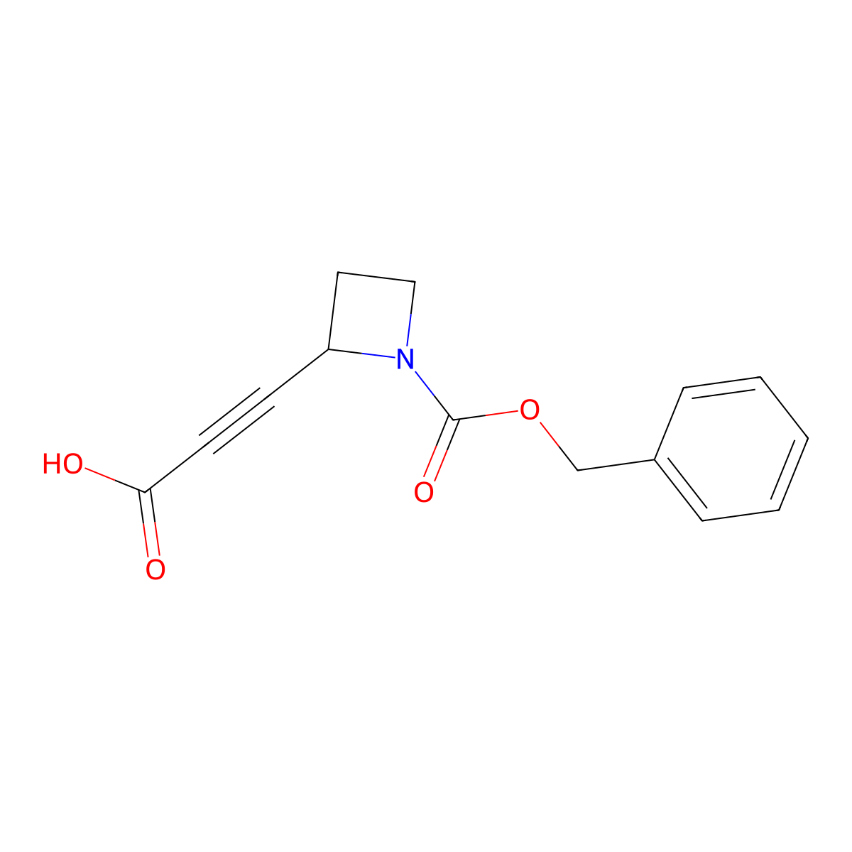 3-{1-[(Benzyloxy)carbonyl]azetidin-2-yl}prop-2-ynoic acid molecular structure, CAS 2757921-70-1