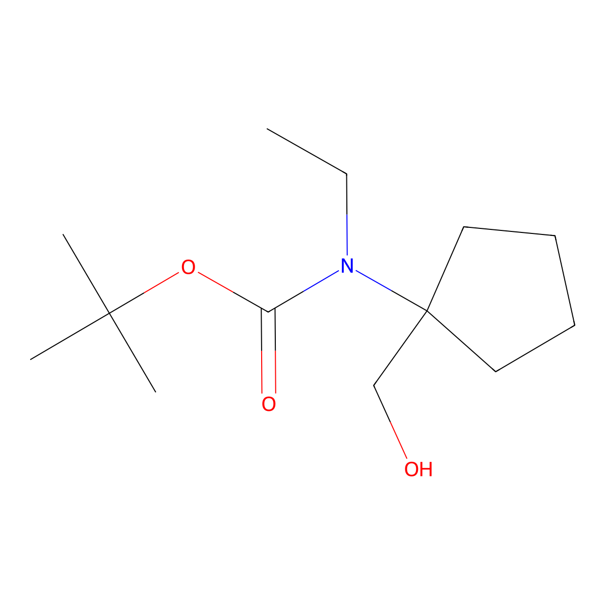 tert-butyl N-ethyl-N-[1-(hydroxymethyl)cyclopentyl]carbamate molecular structure, CAS 2757921-71-2
