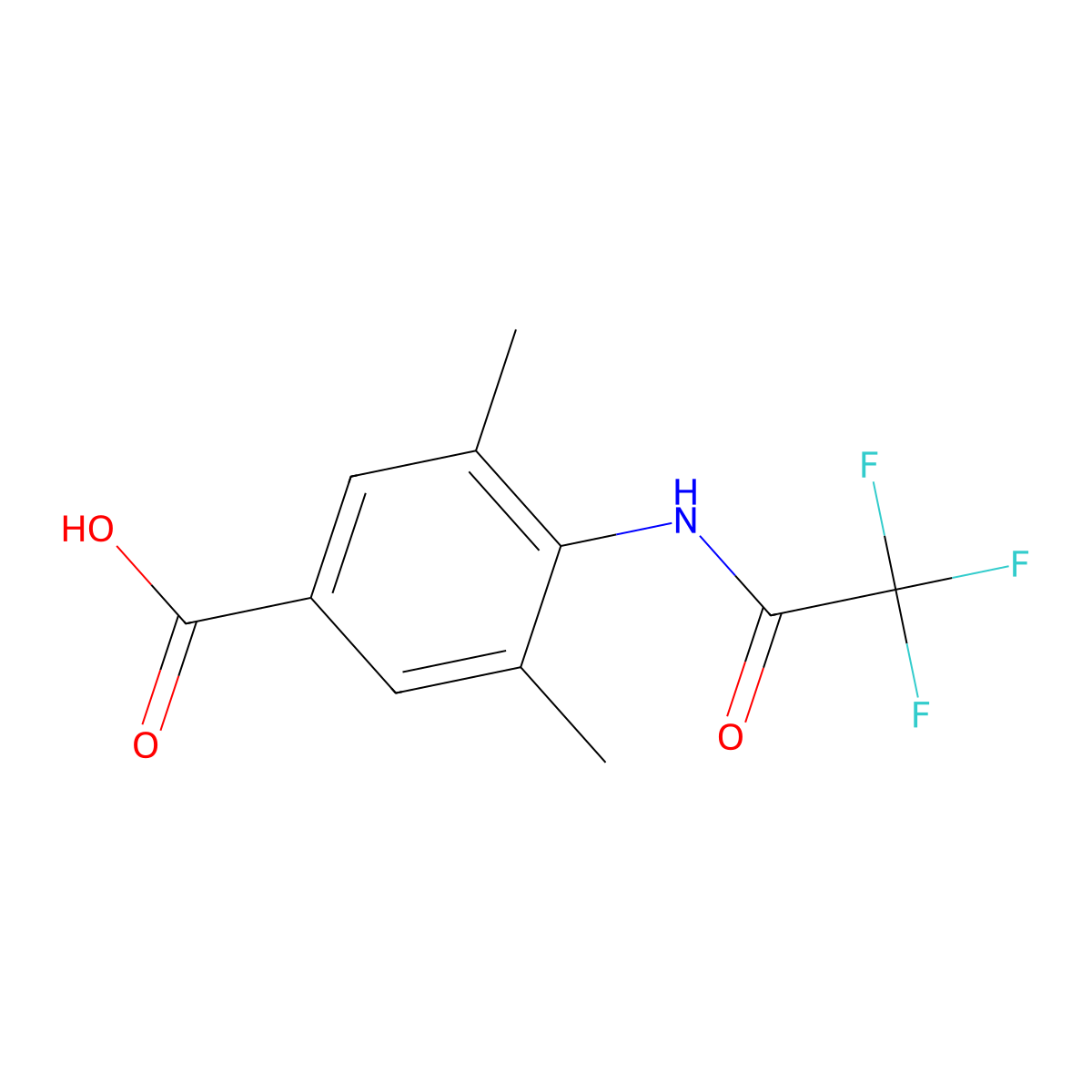 3,5-Dimethyl-4-(2,2,2-trifluoroacetamido)benzoic acid molecular structure, CAS 2757921-77-8