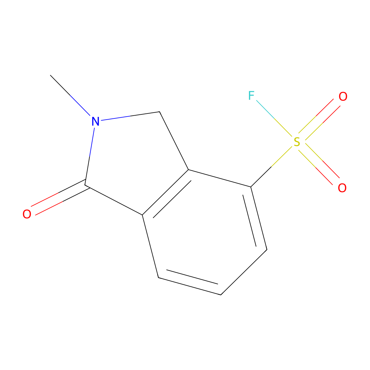 2-methyl-1-oxo-2,3-dihydro-1H-isoindole-4-sulfonyl fluoride molecular structure, CAS 2757921-85-8