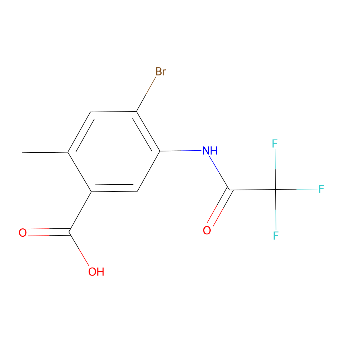 4-Bromo-2-methyl-5-(2,2,2-trifluoroacetamido)benzoic acid molecular structure, CAS 2757921-86-9