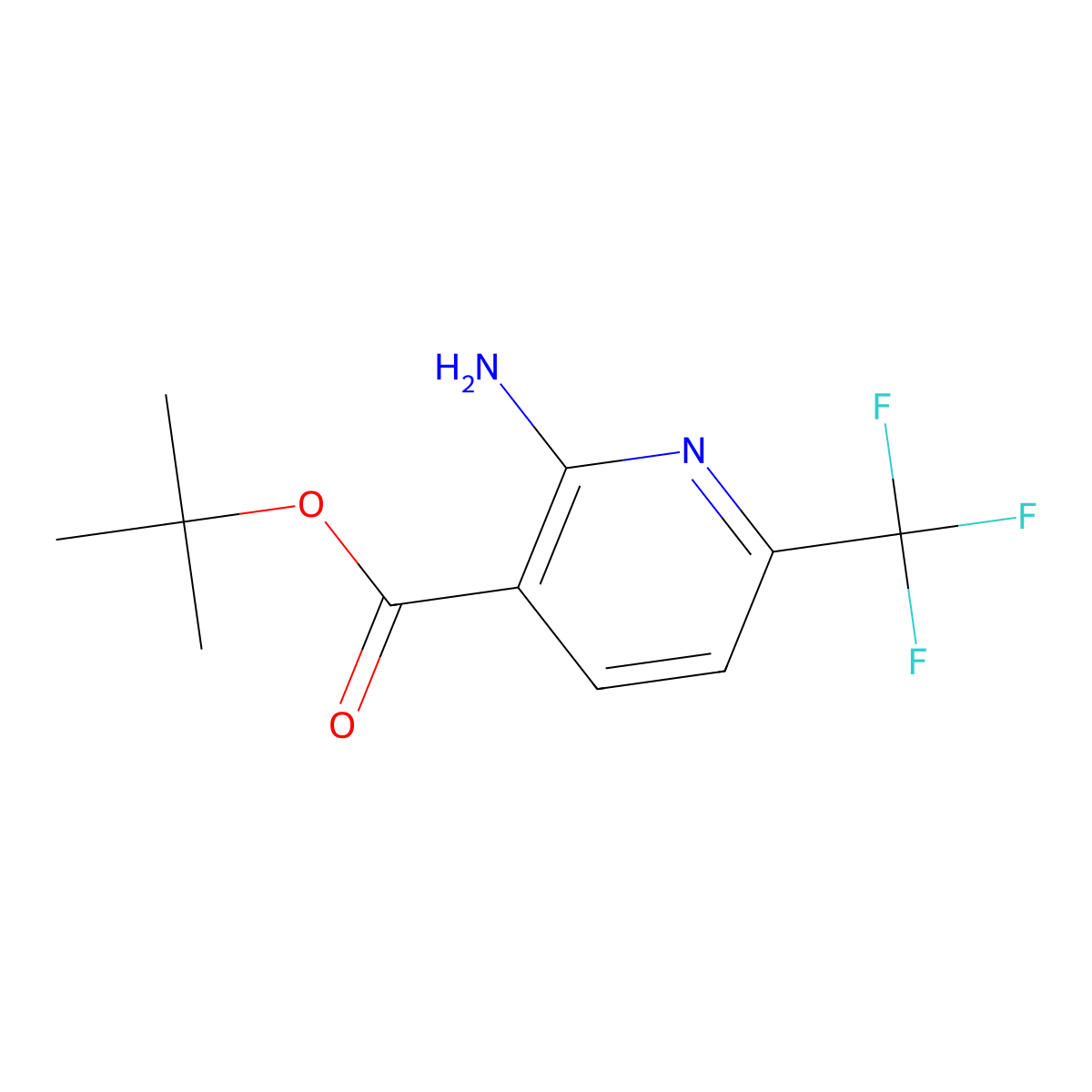 Tert-butyl 2-amino-6-(trifluoromethyl)pyridine-3-carboxylate molecular structure, CAS 2757921-90-5
